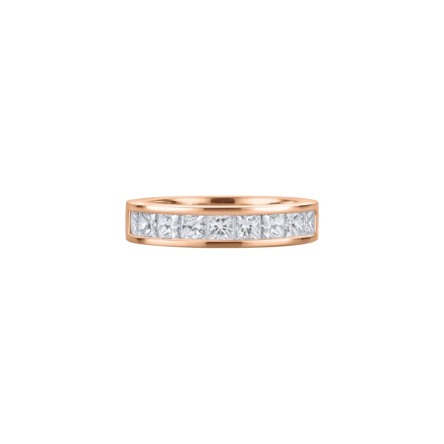 Demi Alliance en or rose et diamants blancs