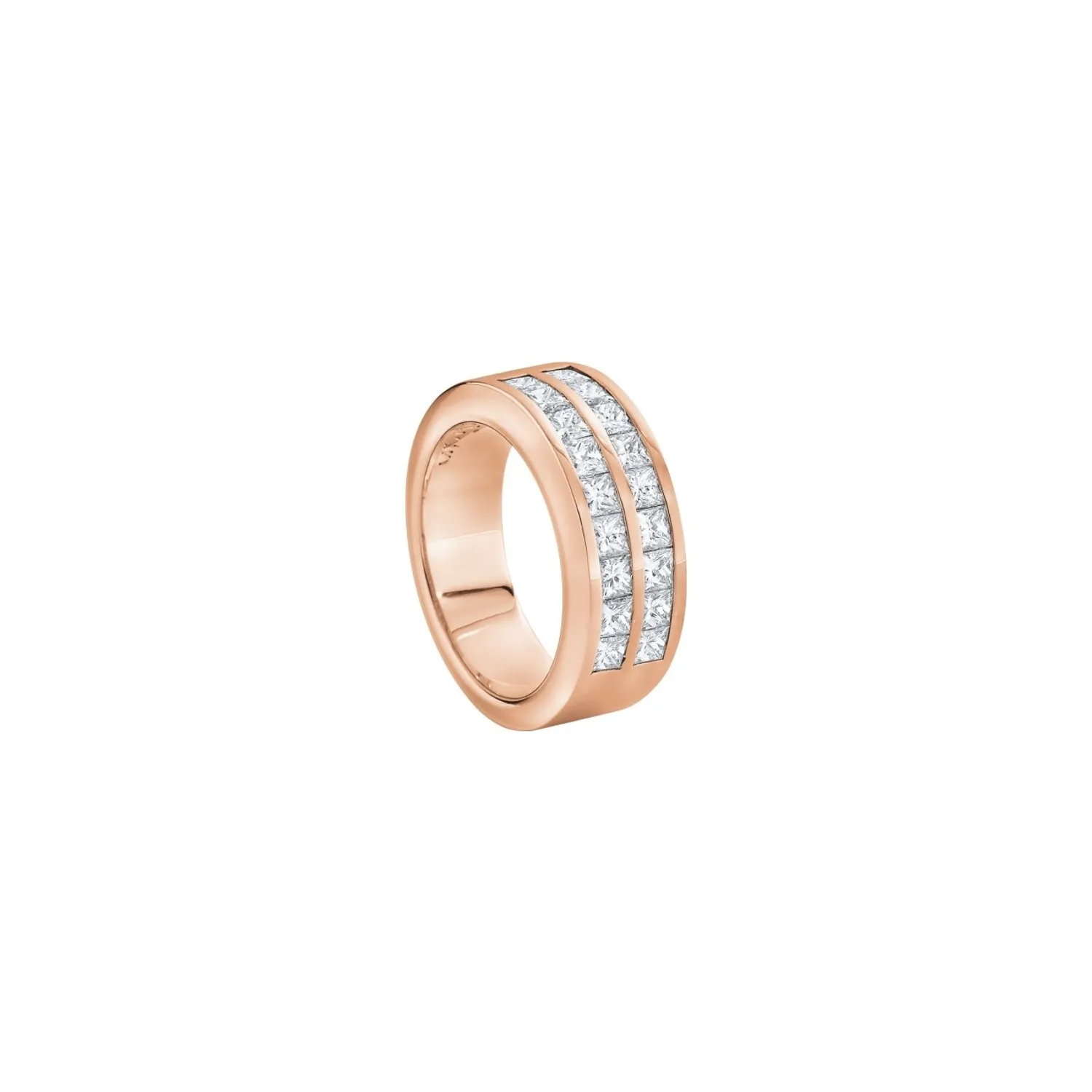 Demi Alliance en or rose et diamants blancs