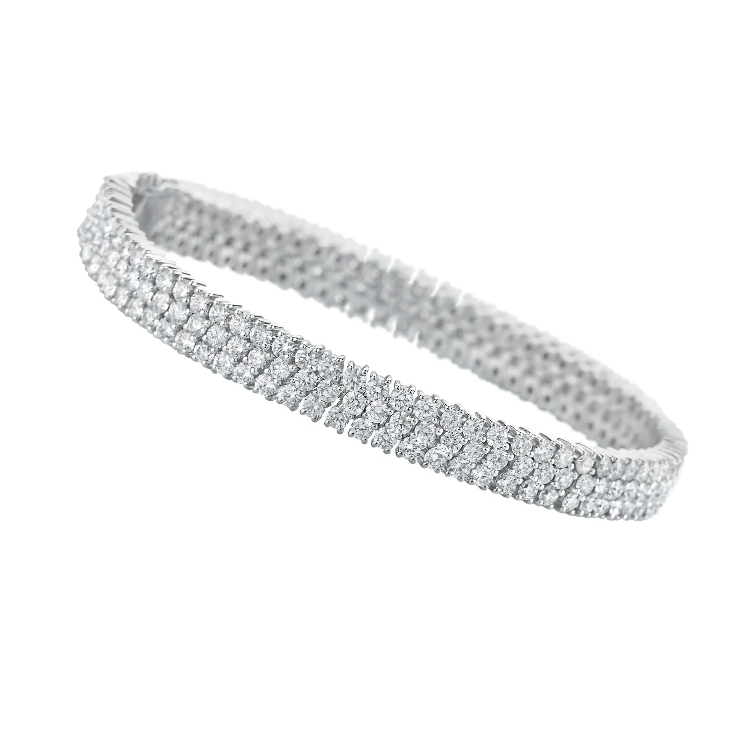 Bracelet en or blanc et diamants blancs