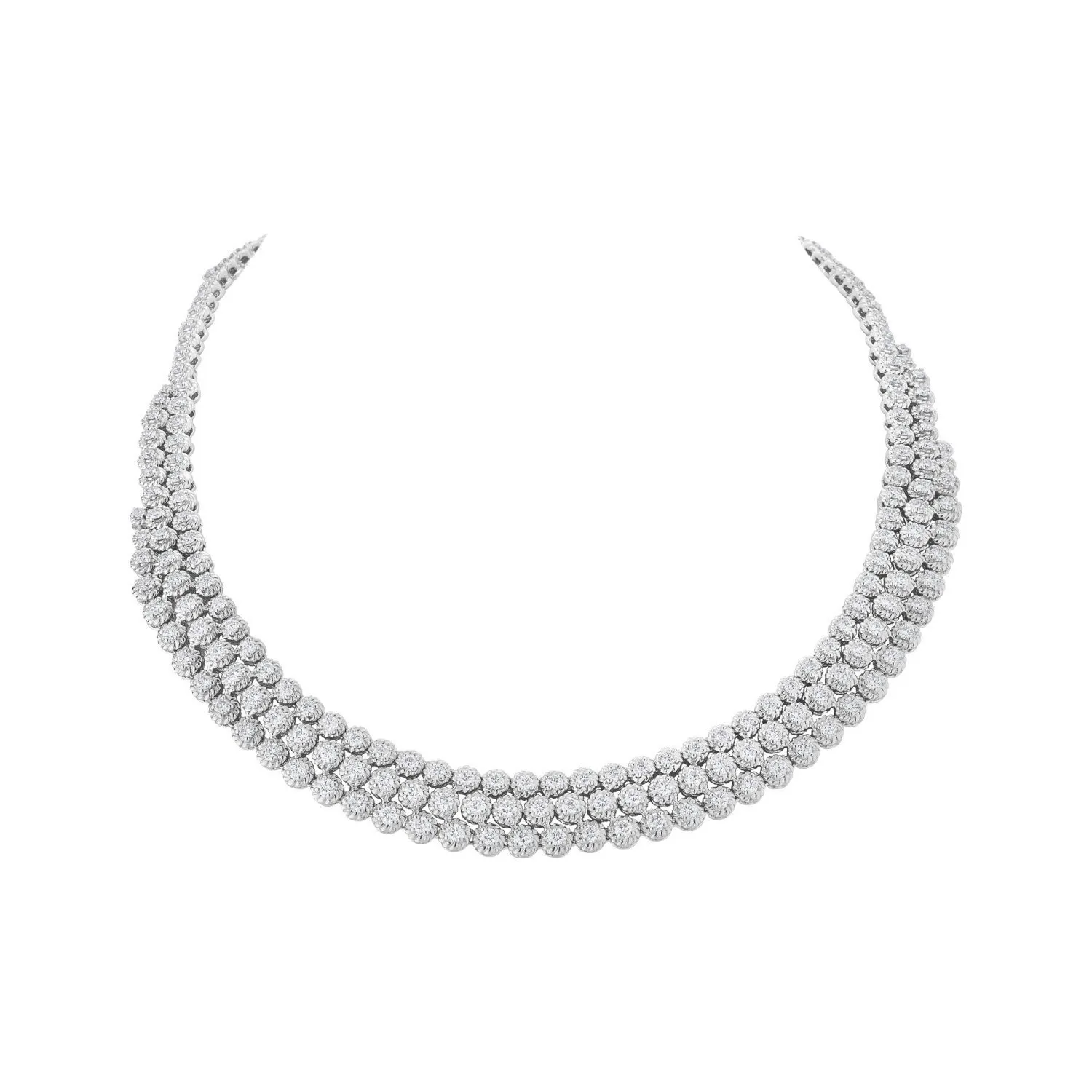 Collier en or blanc et diamants blancs
