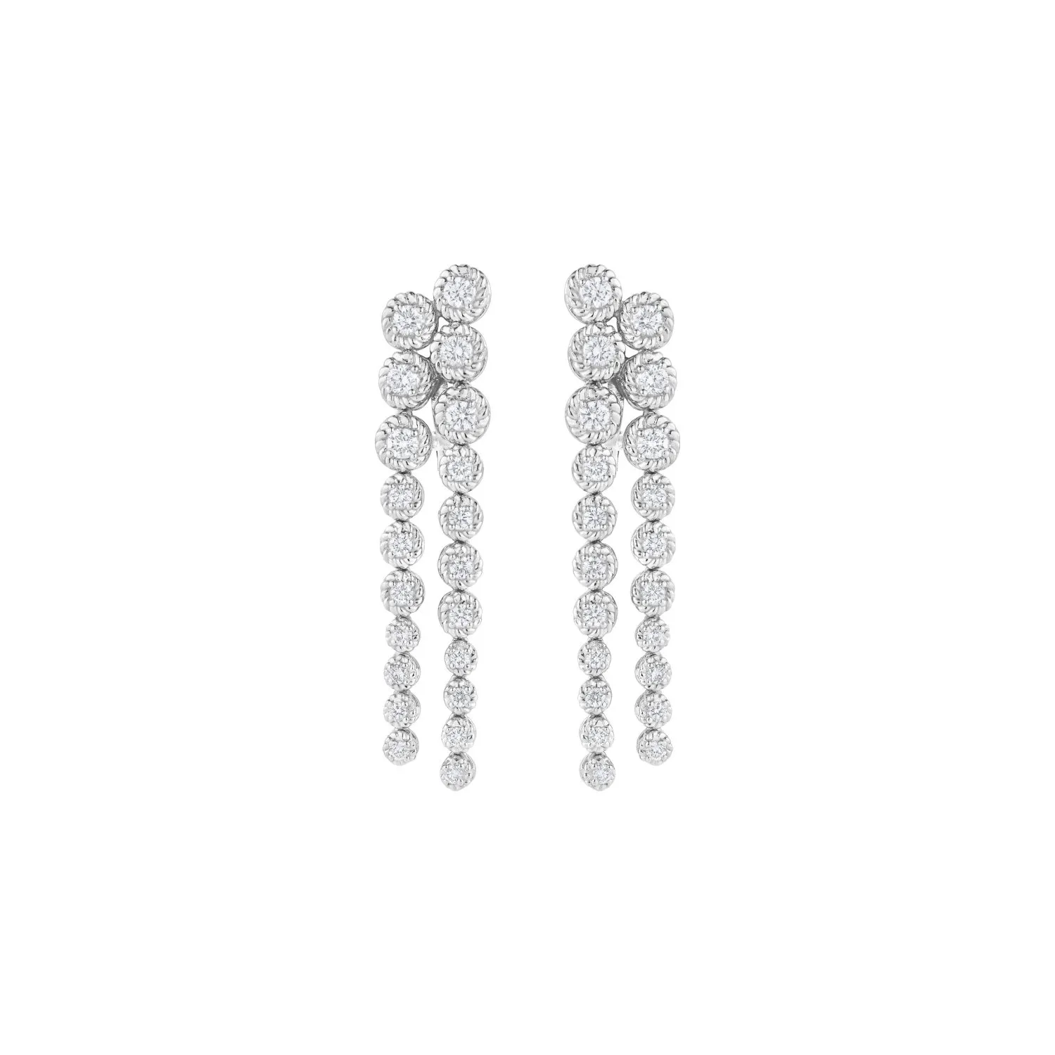 Boucles d'oreilles en or blanc et diamants blancs