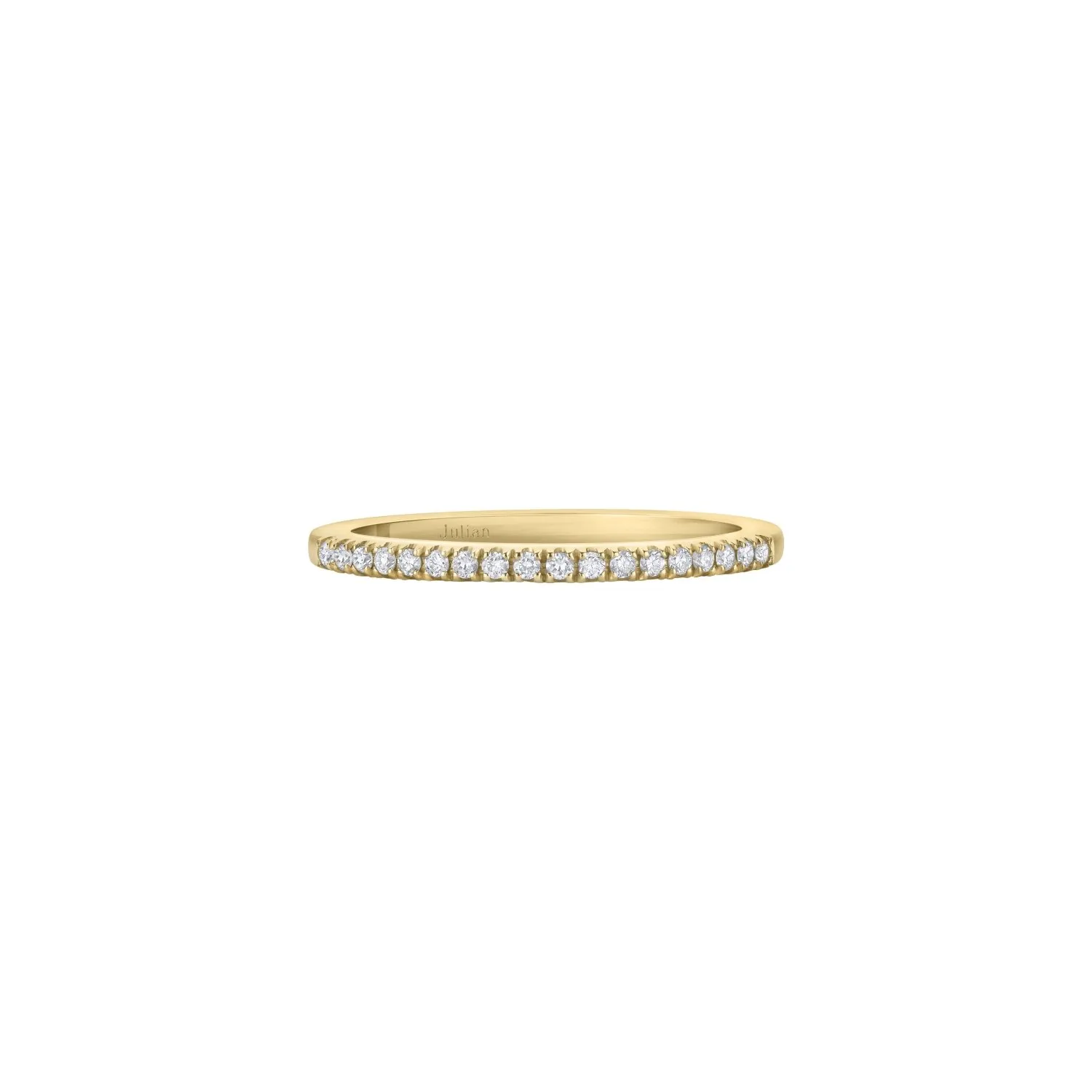 Demi Alliance en or jaune et diamants blancs