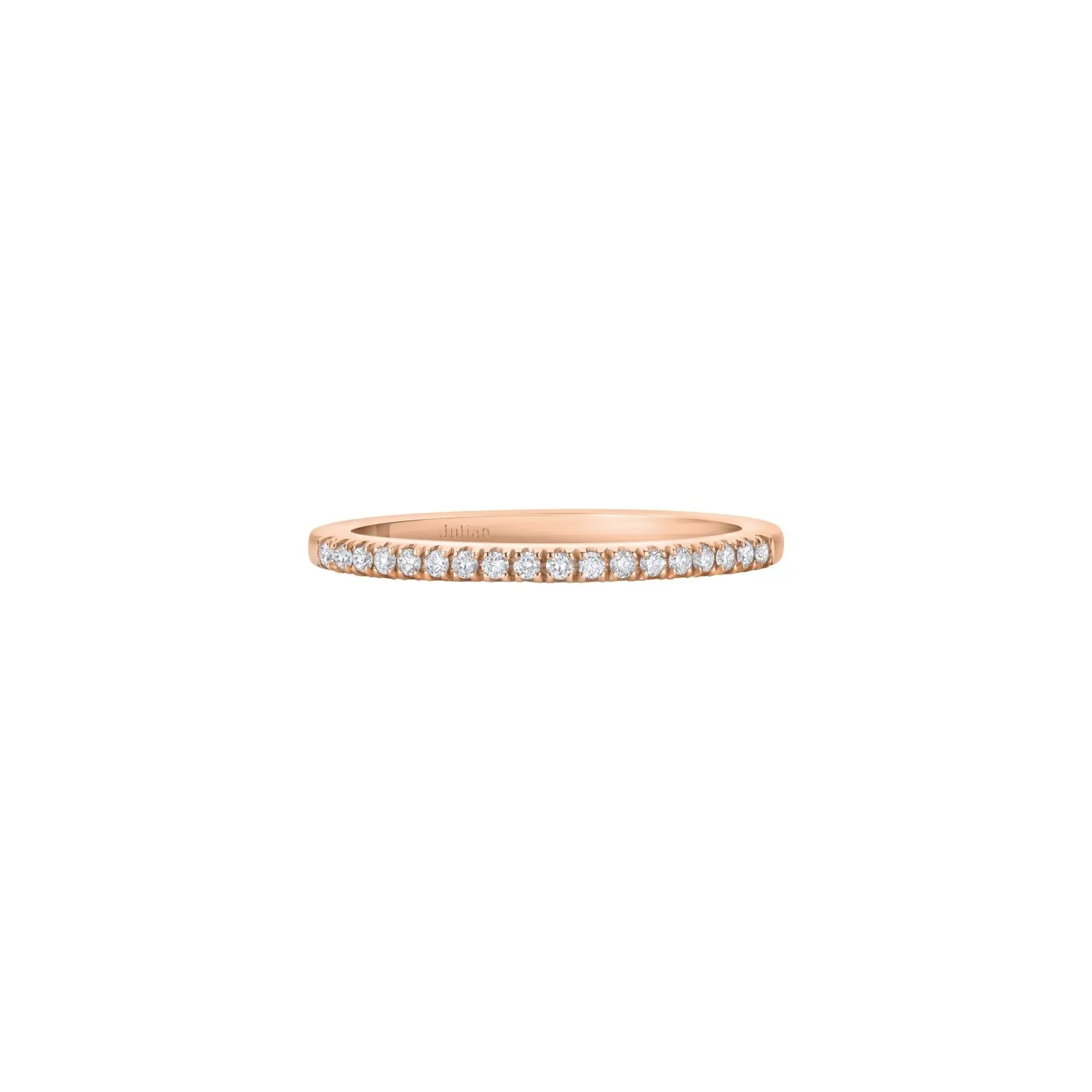 Demi Alliance en or rose et diamants blancs