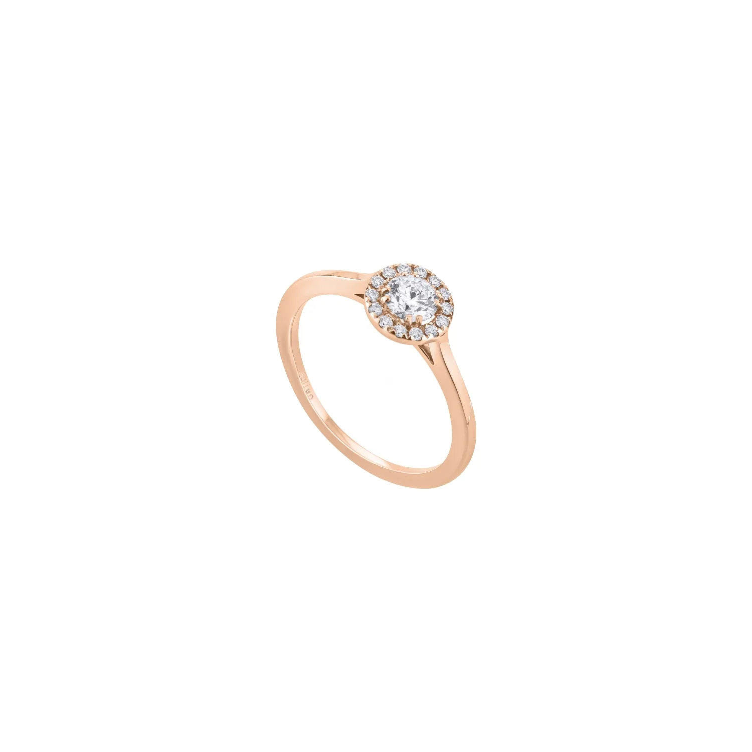 Solitaire taille brillant en or rose et diamant