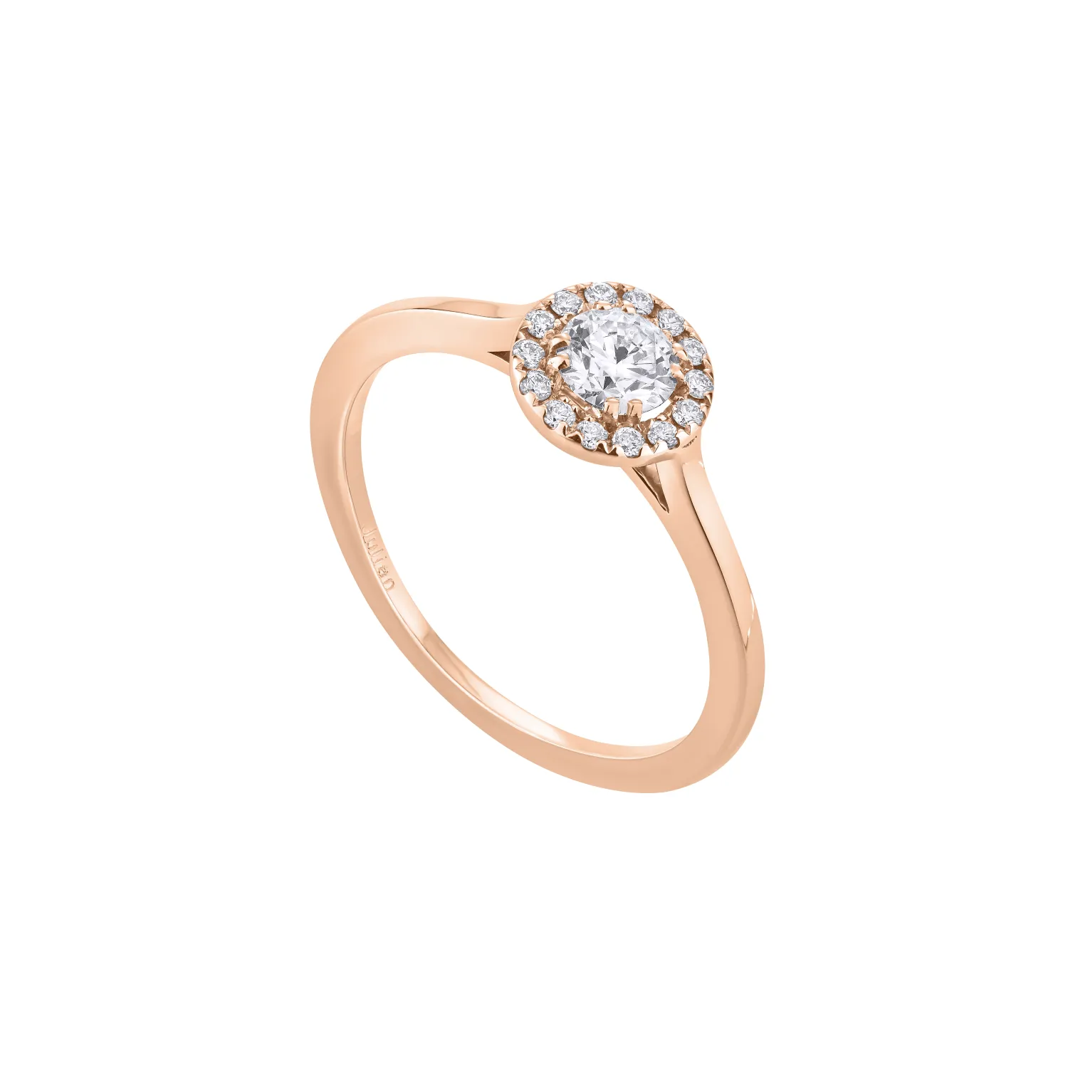 Solitaire taille brillant en or rose et diamant