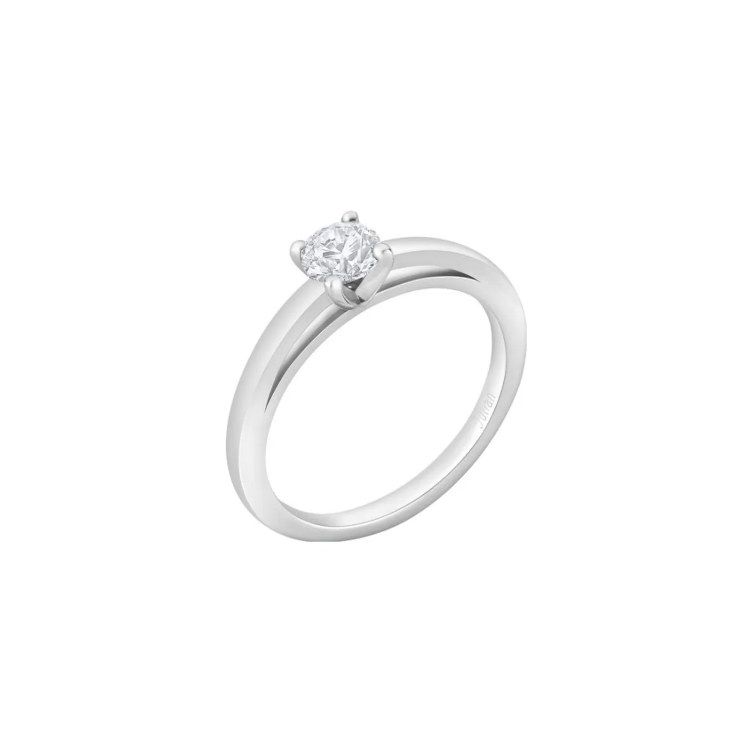 Solitaire en or blanc palladié et diamant blanc