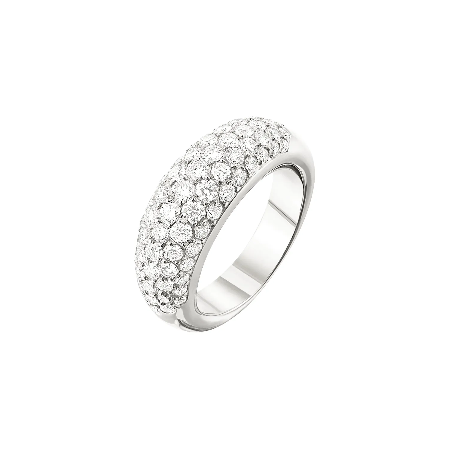 Bague jonc en or blanc palladié et diamants blancs