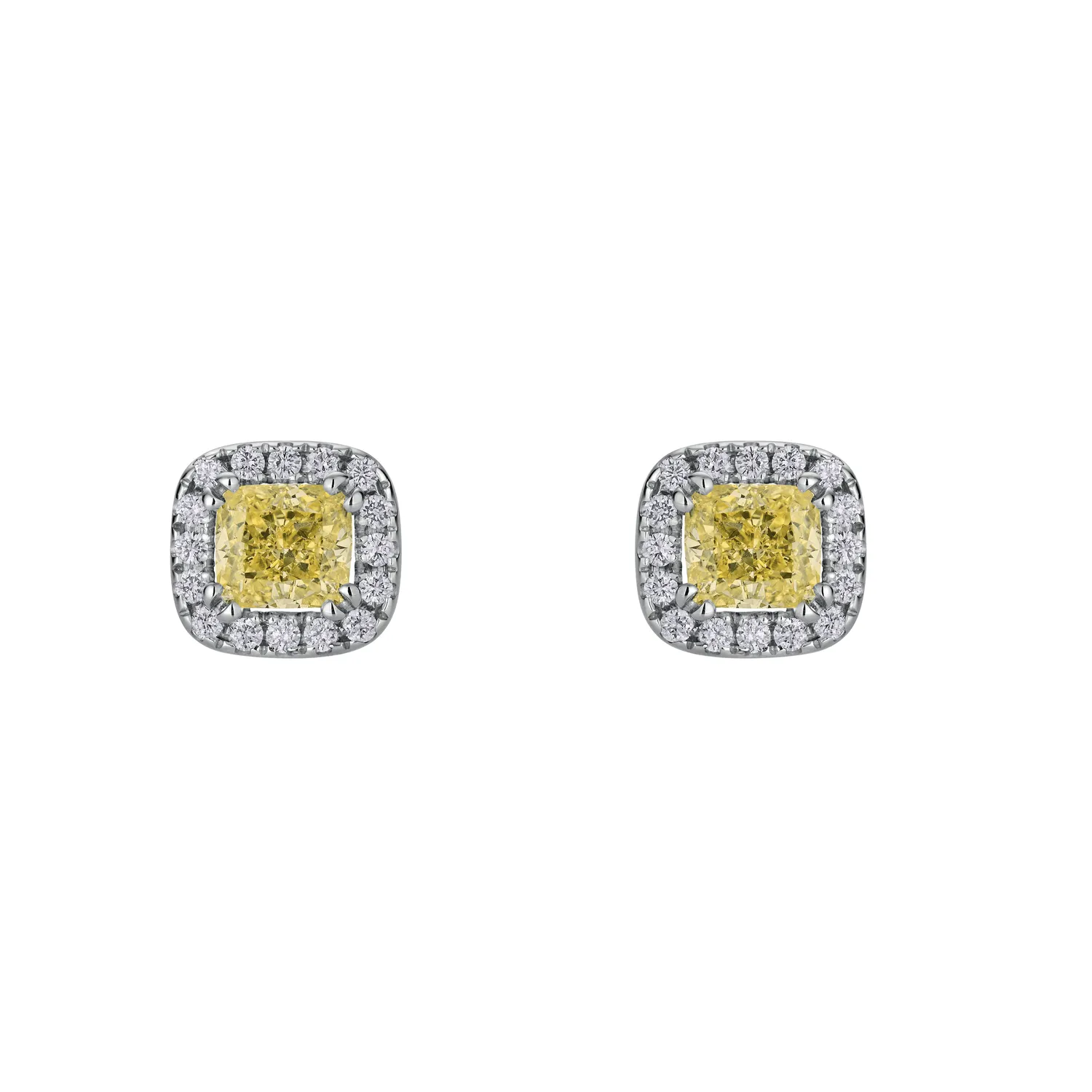 Boucles d'Oreilles Diamants Jaunes Fancy Intense