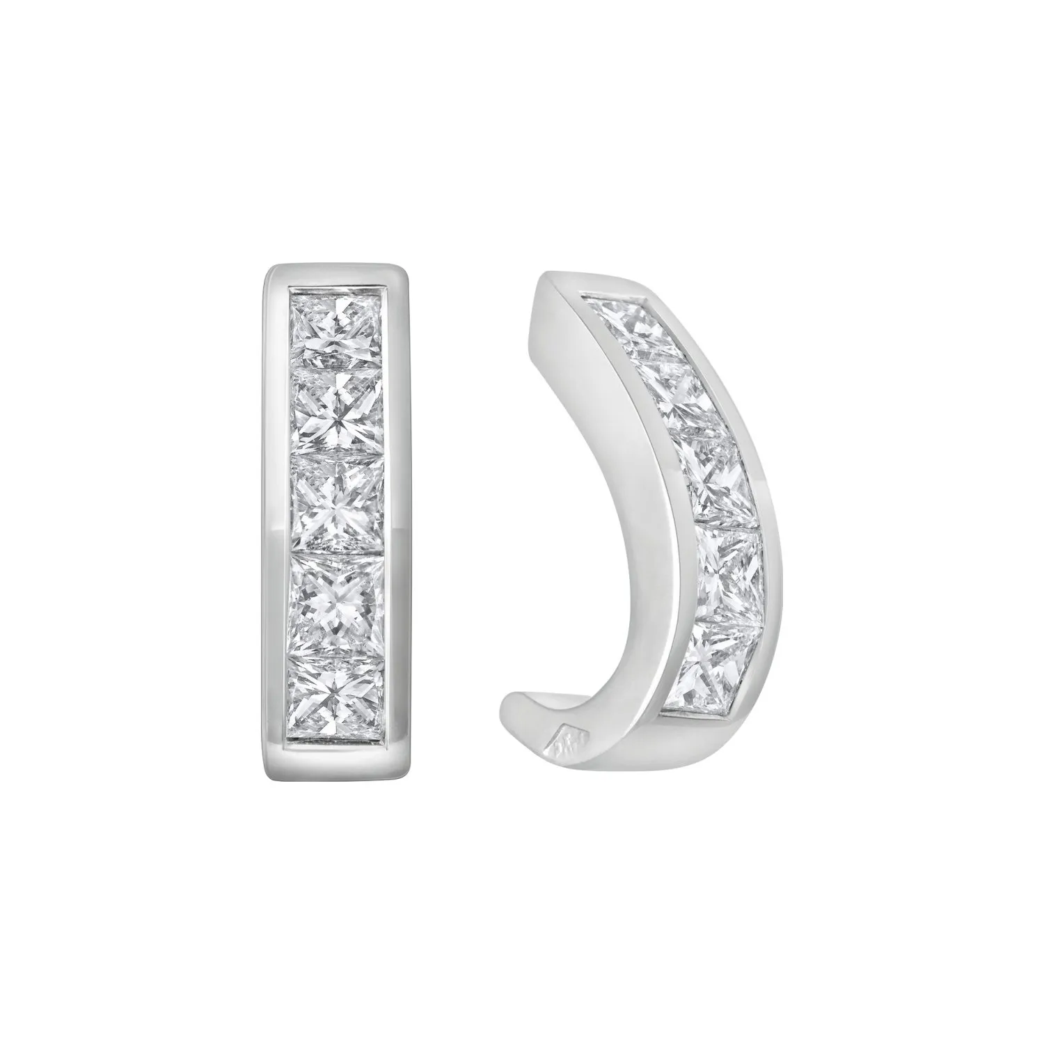 Boucles d'oreilles en or blanc et diamants blancs