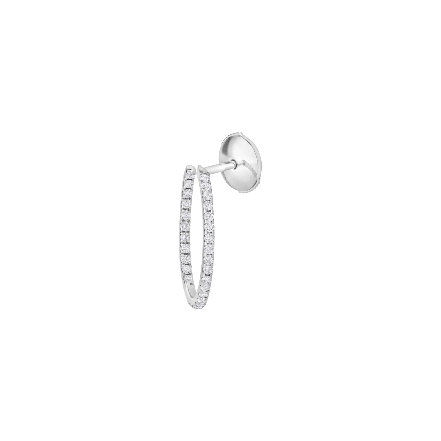 Boucles d'oreilles taille brillant en or blanc et diamants blancs