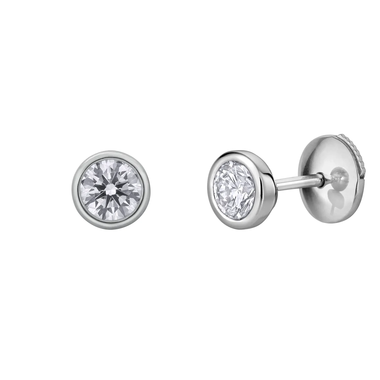 Boucles d'oreilles en or blanc et diamants blancs