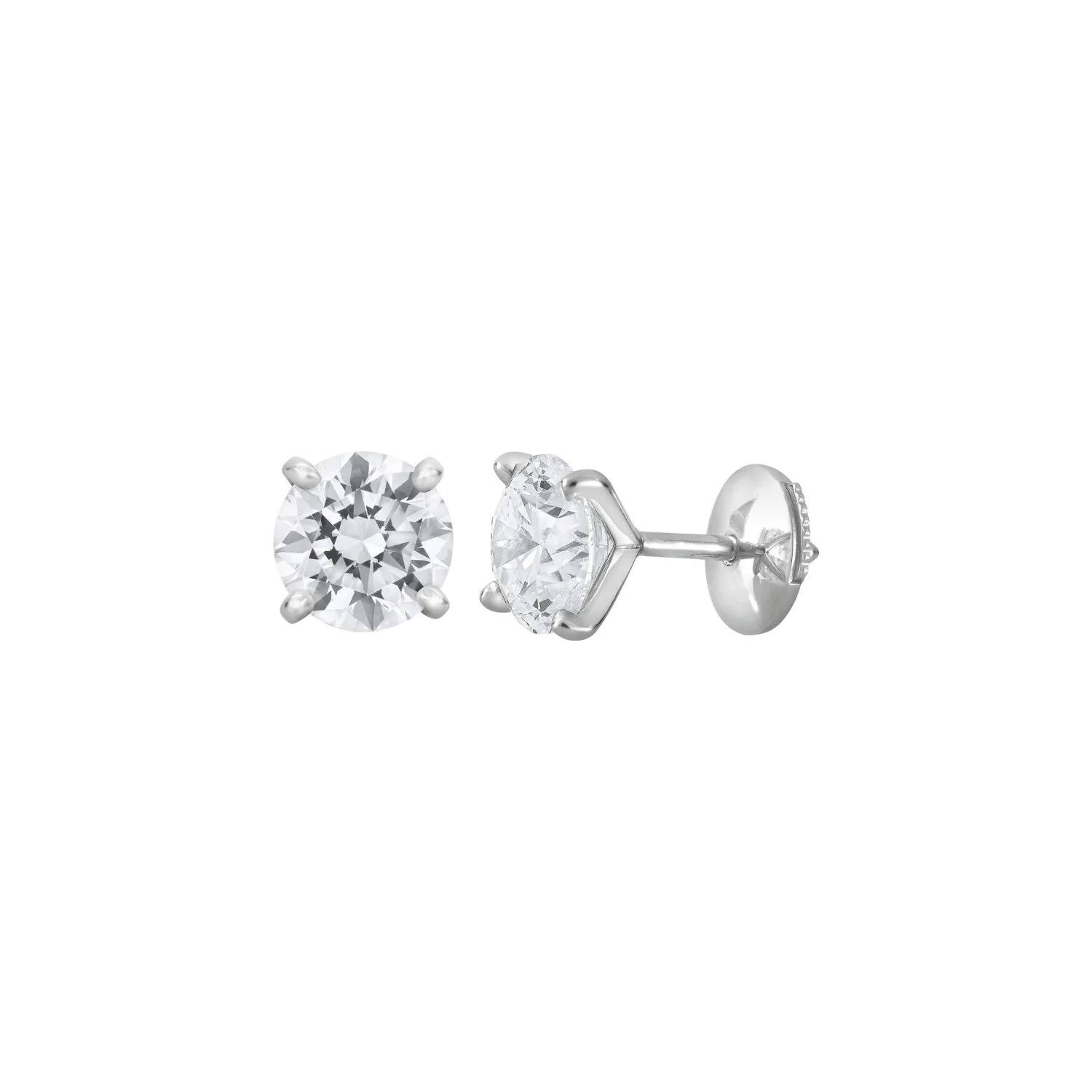 Boucles d'oreilles en or blanc et diamants blancs