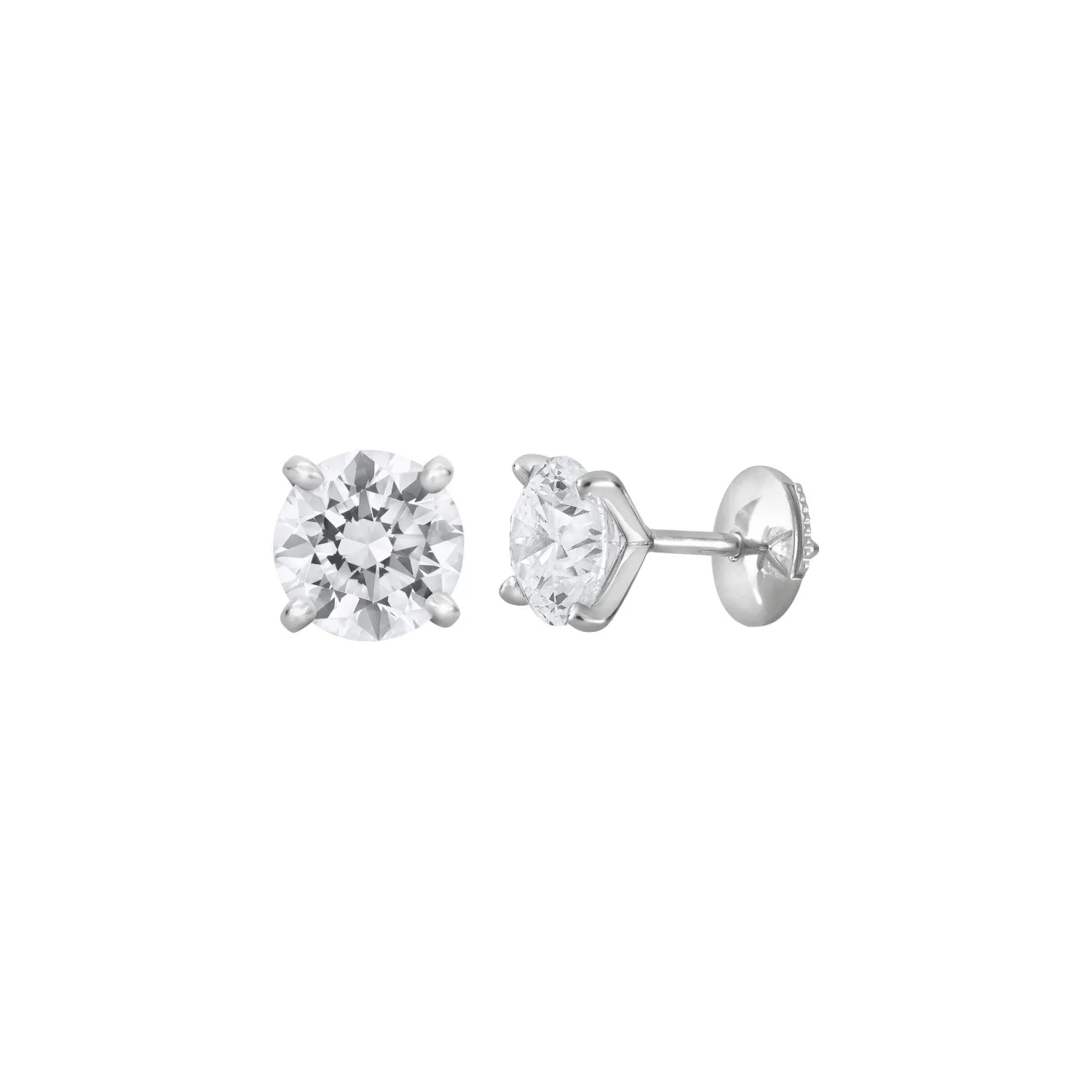 Boucles d'oreilles en or blanc et diamants blancs