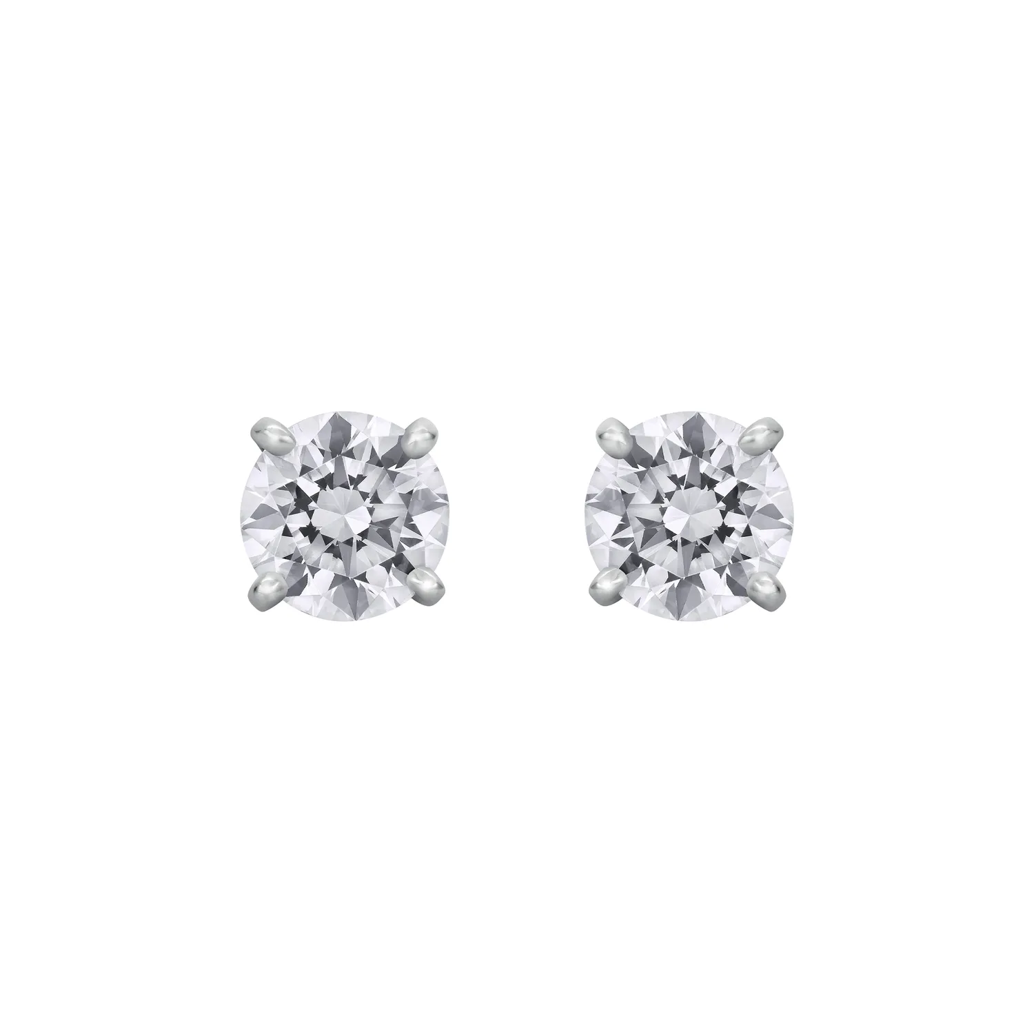 Boucles d'oreilles en or blanc et diamants blancs - Certificat GIA