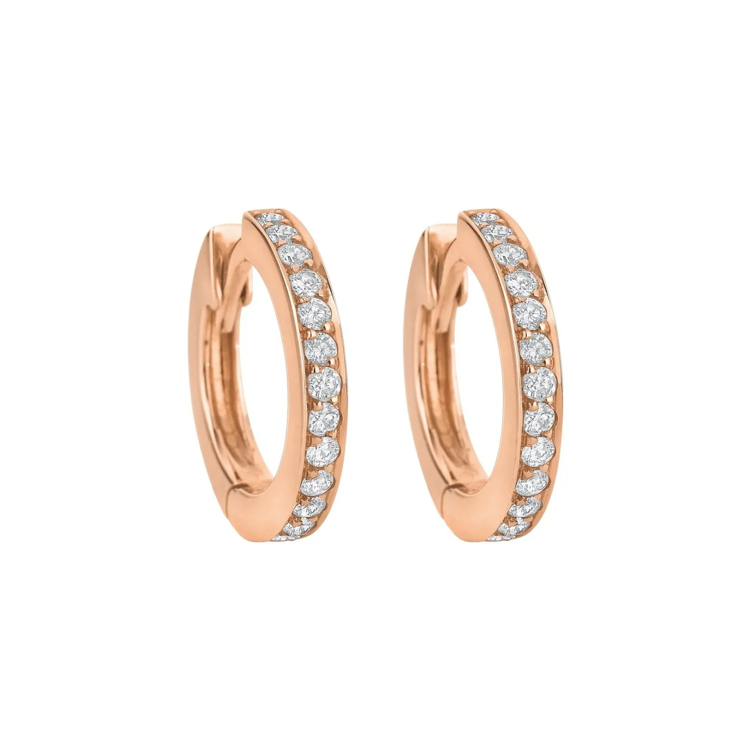 Boucles d'oreilles en or rose et diamants blancs