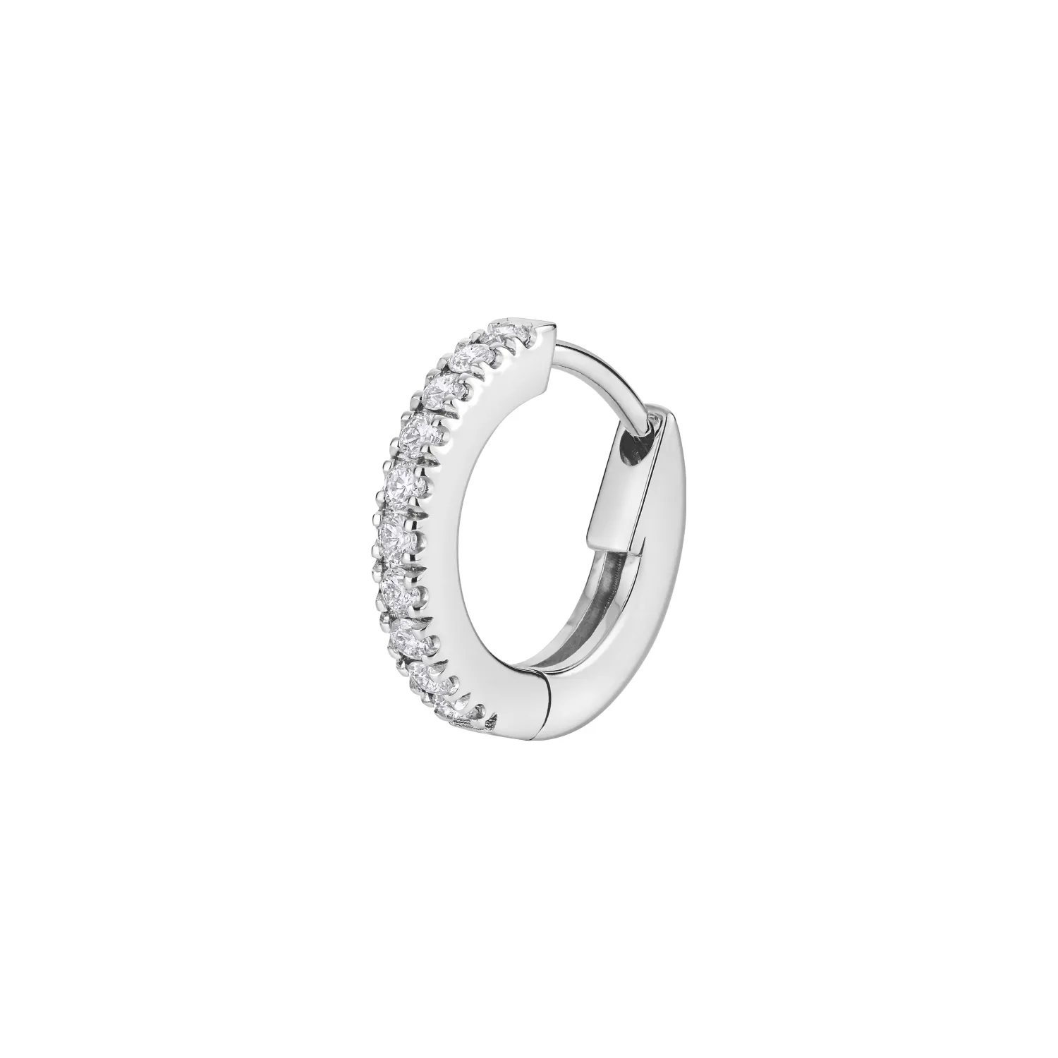 Boucles d'oreilles taille brillant en or blanc et diamants blancs
