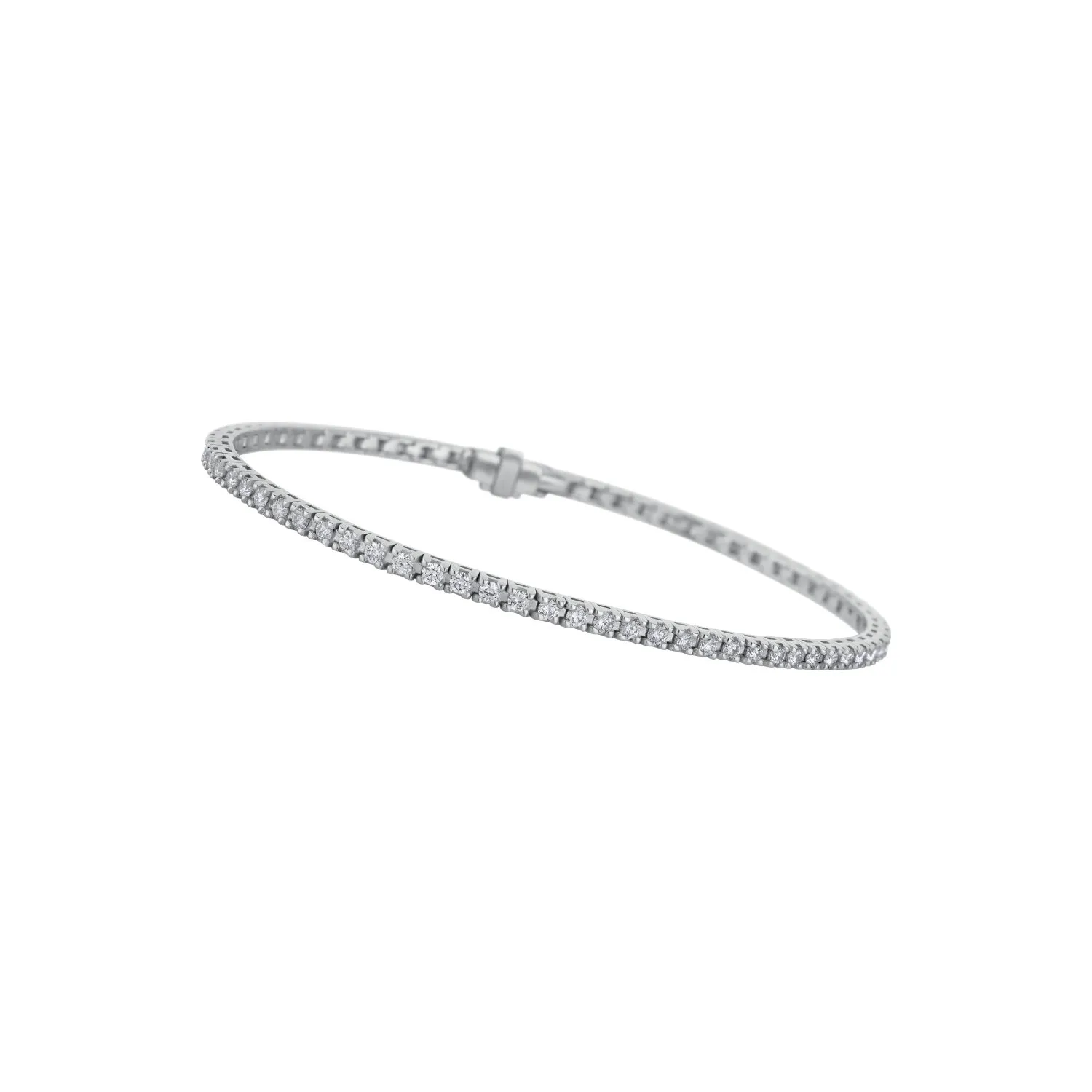 Bracelet en or blanc et diamants blancs, taille 17