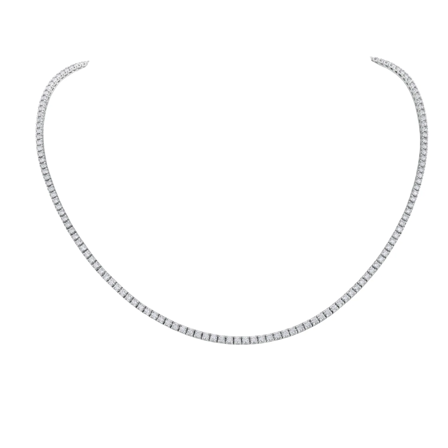 Collier en or blanc et diamants blancs, taille 42