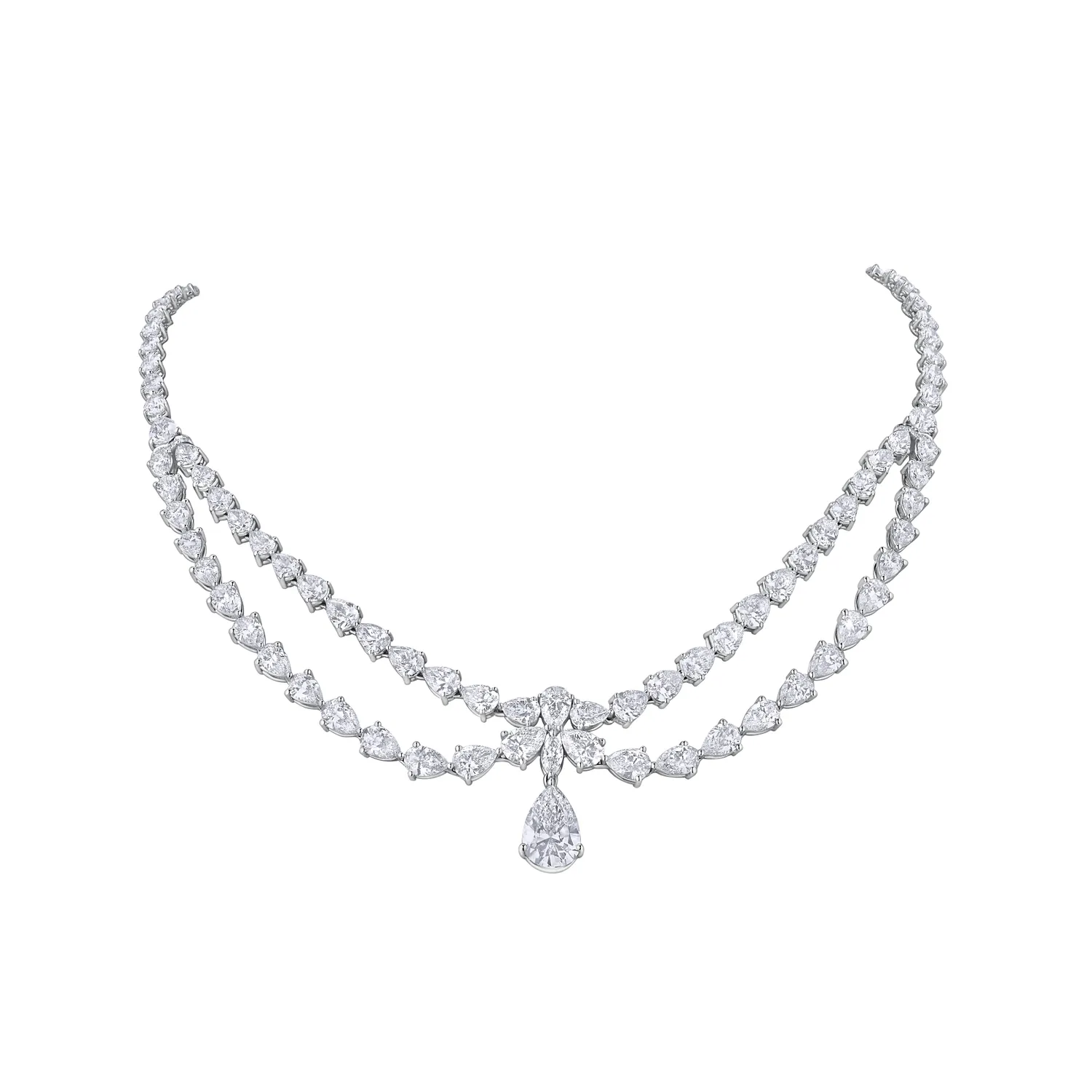 Collier CLAUDINE en diamants taille Poire