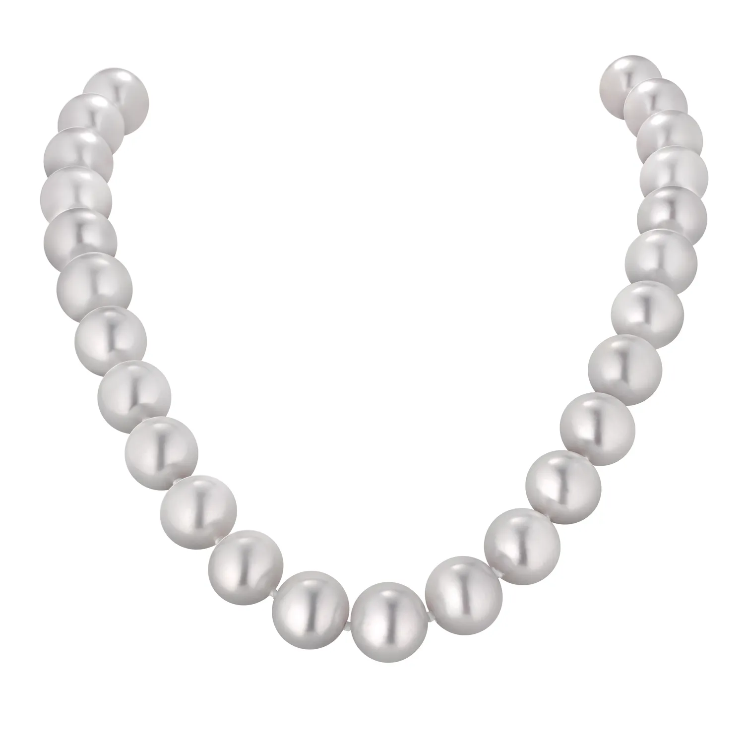 Collier de Perles Blanches South Sea Fermoir en or blanc serti brillants réf FO165D-G