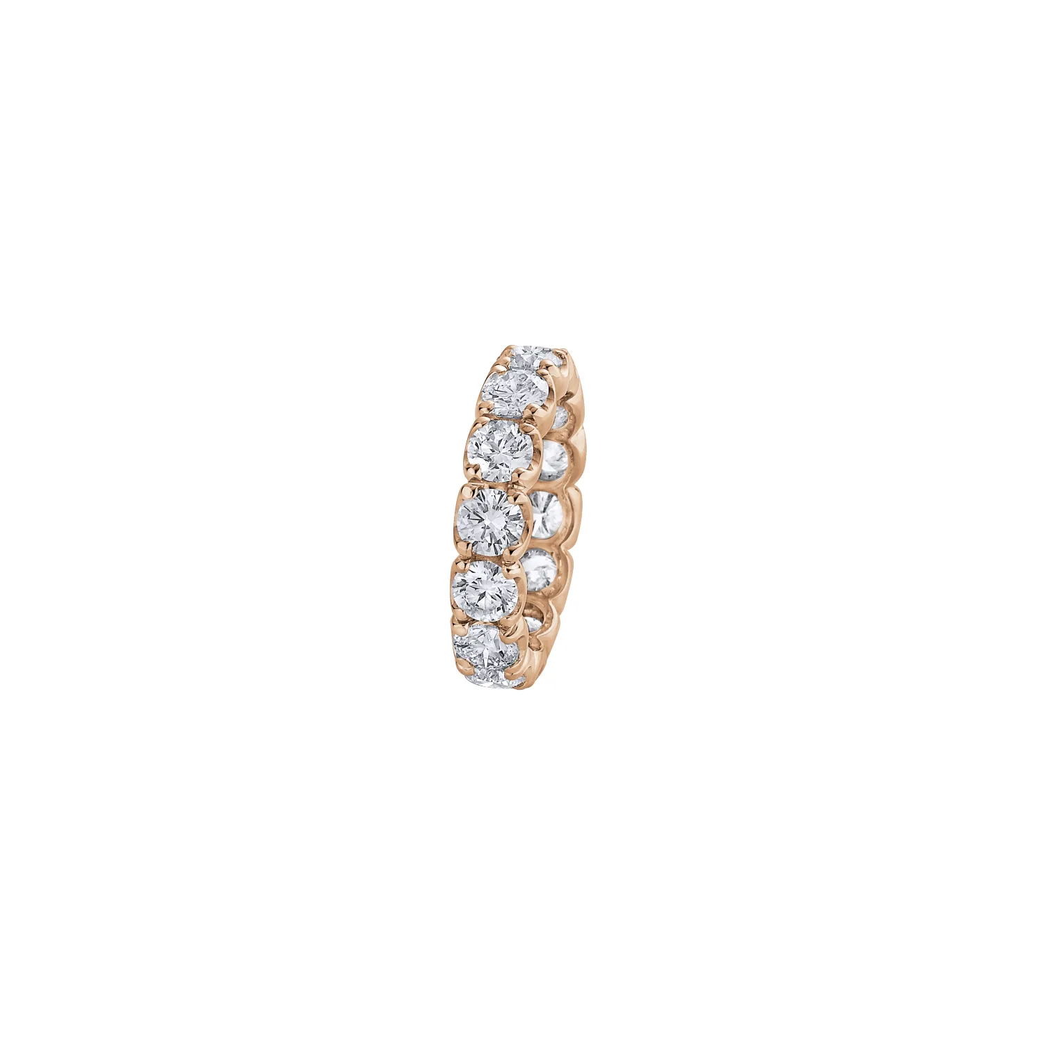 Alliance en or rose et diamants blancs