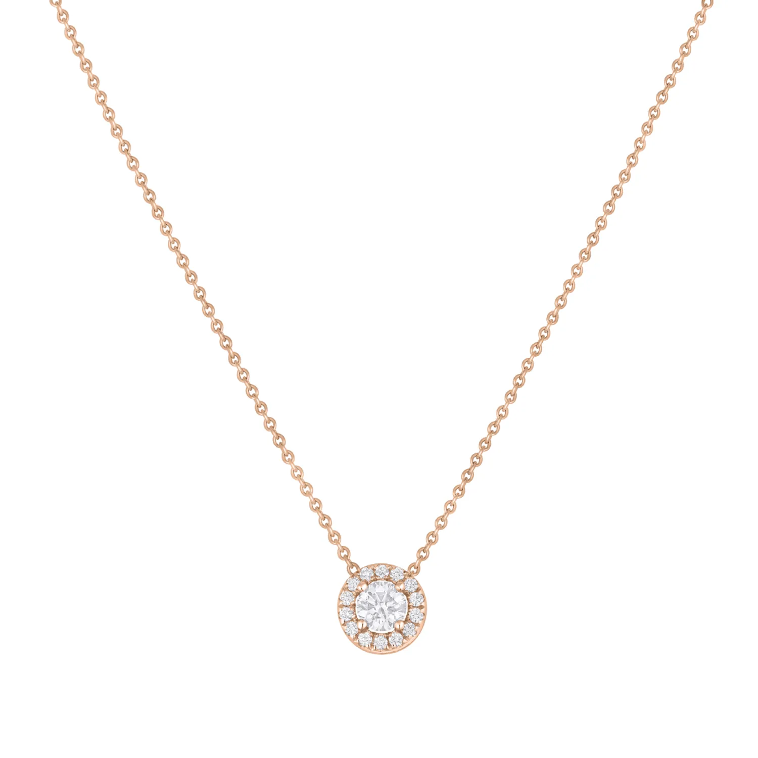 Pendentif en or rose, diamant blanc et diamants blancs
