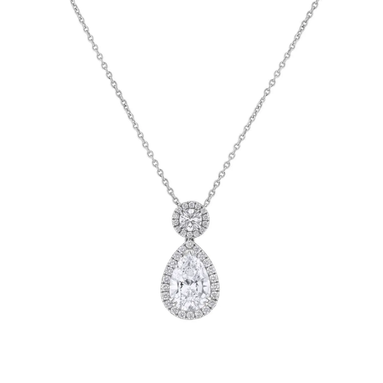 Pendentif en or blanc, diamant blanc et diamant blanc - Certificat GIA