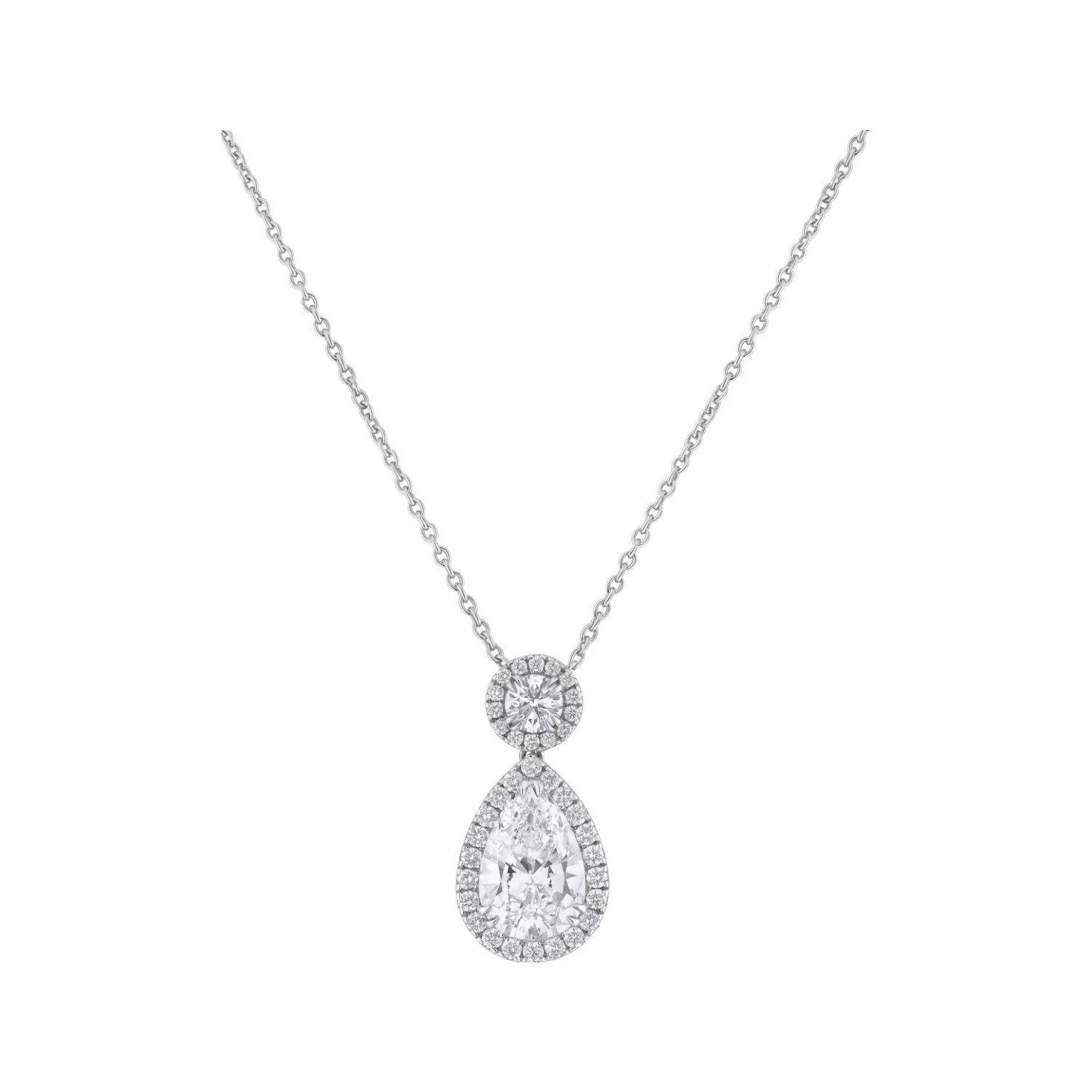 Pendentif en or blanc, diamant blanc et diamant blanc - Certificat GIA