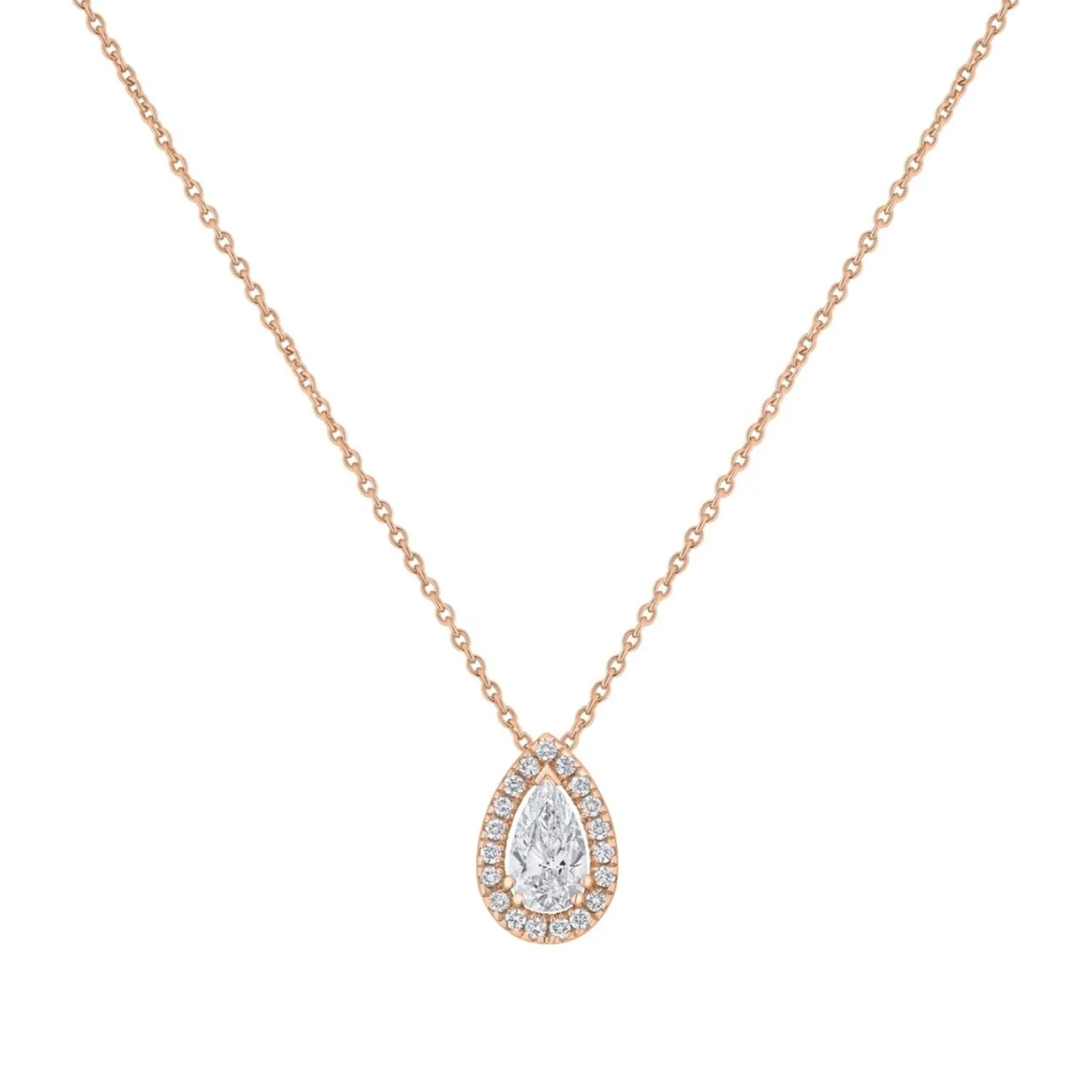 Pendentif en or rose et diamant blanc