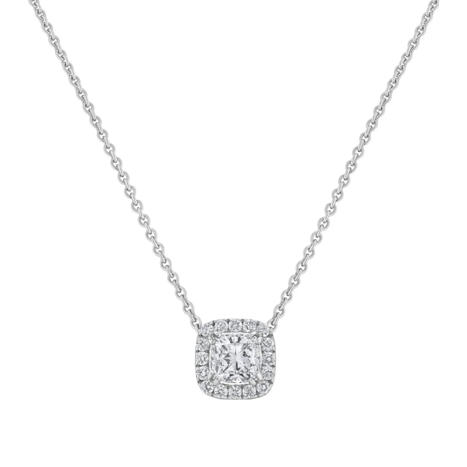 Pendentif en or blanc, diamant blanc et diamants blancs