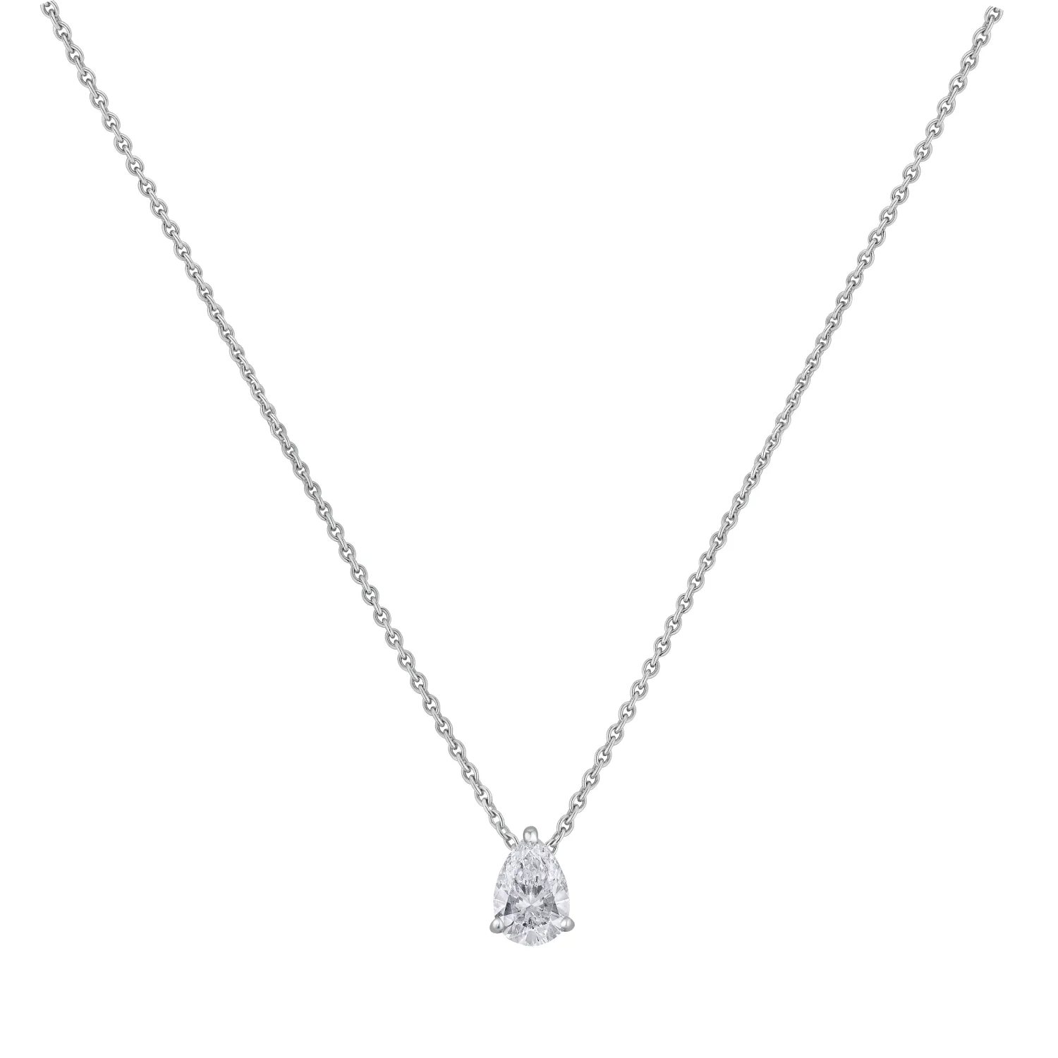 Pendentif en or blanc et diamant blanc - Certificat GIA