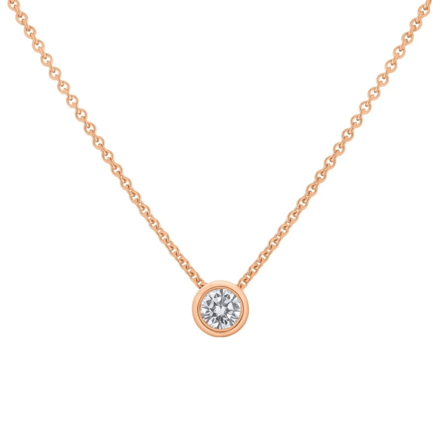 Pendentif en or rose et diamant blanc