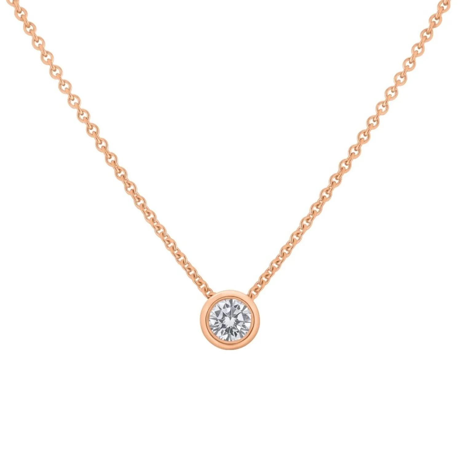 Pendentif en or rose et diamant blanc