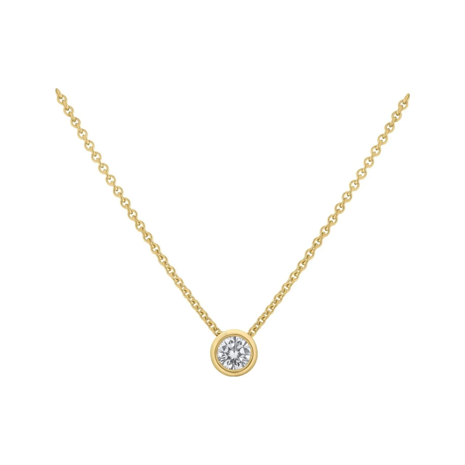 Pendentif en or jaune et diamant blanc