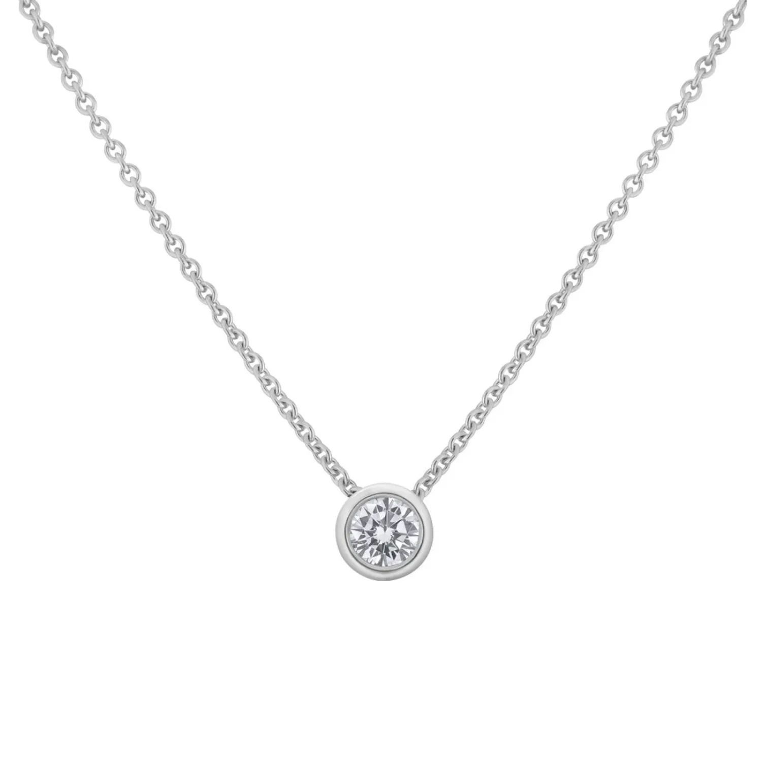 Pendentif en or blanc et diamant blanc