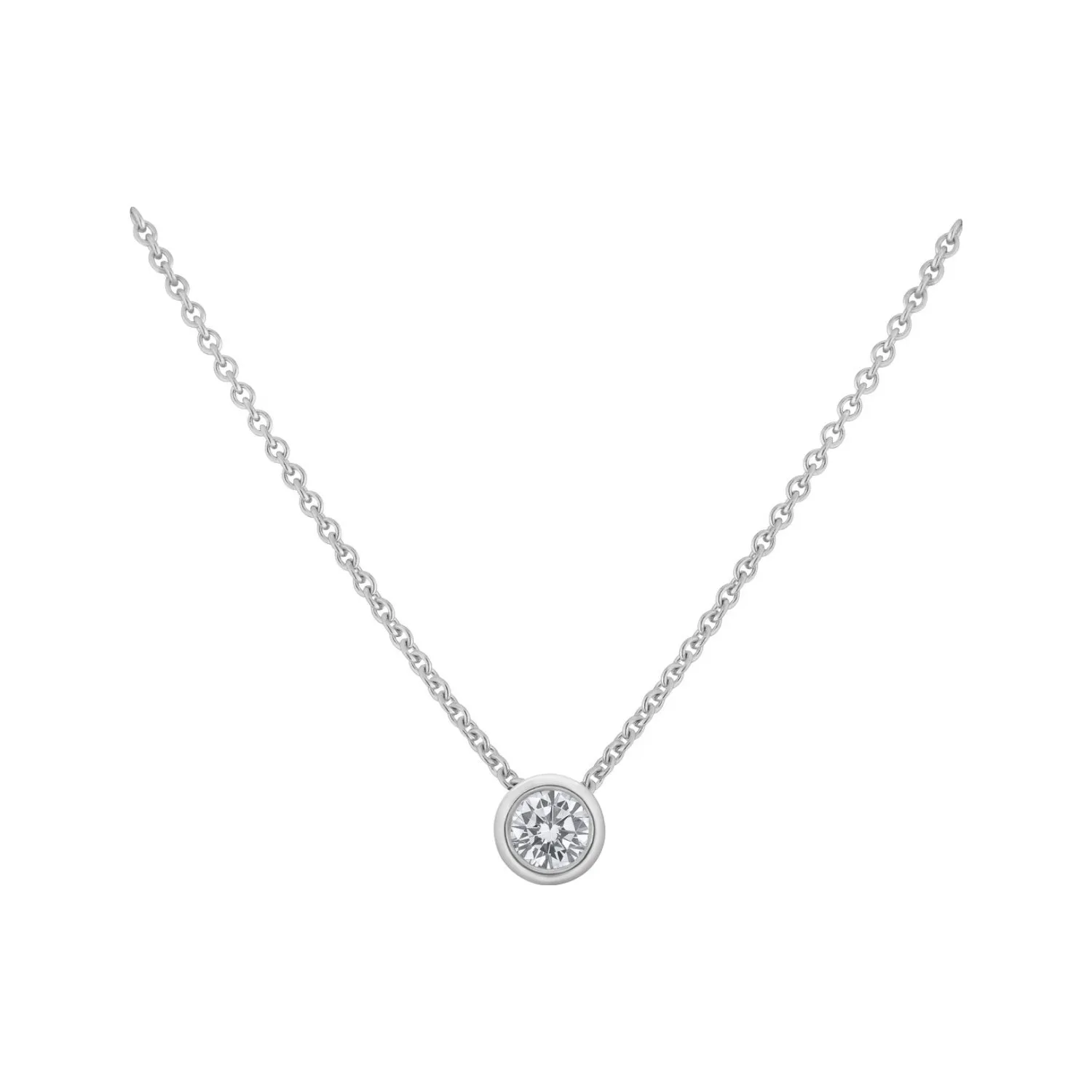Pendentif en or blanc et diamant blanc - Certificat GIA