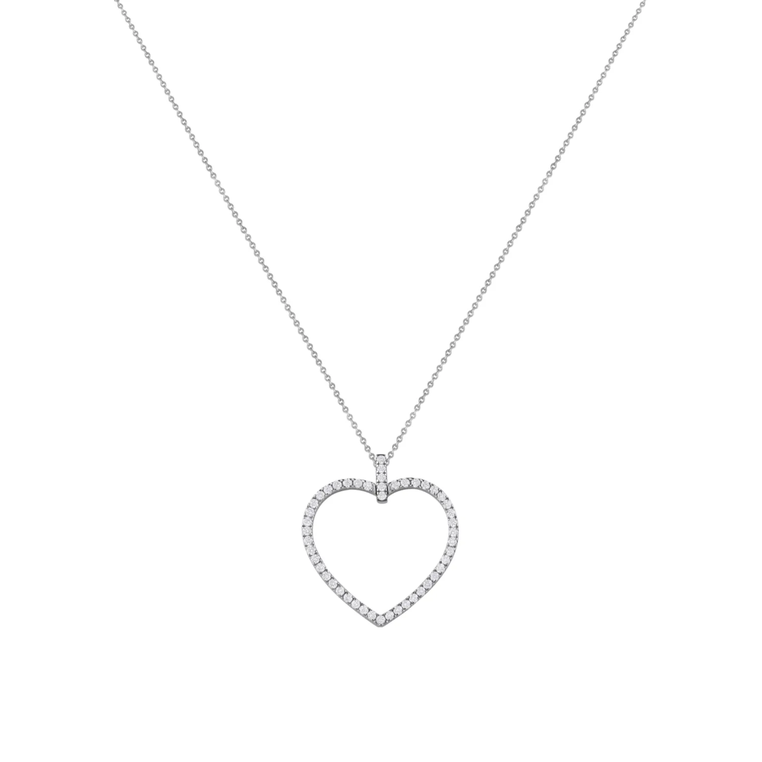 Pendentif cÅ_x0093_ur taille brillant en or blanc et diamants