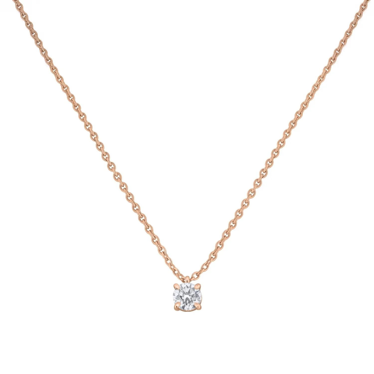 Pendentif en or rose et diamant blanc