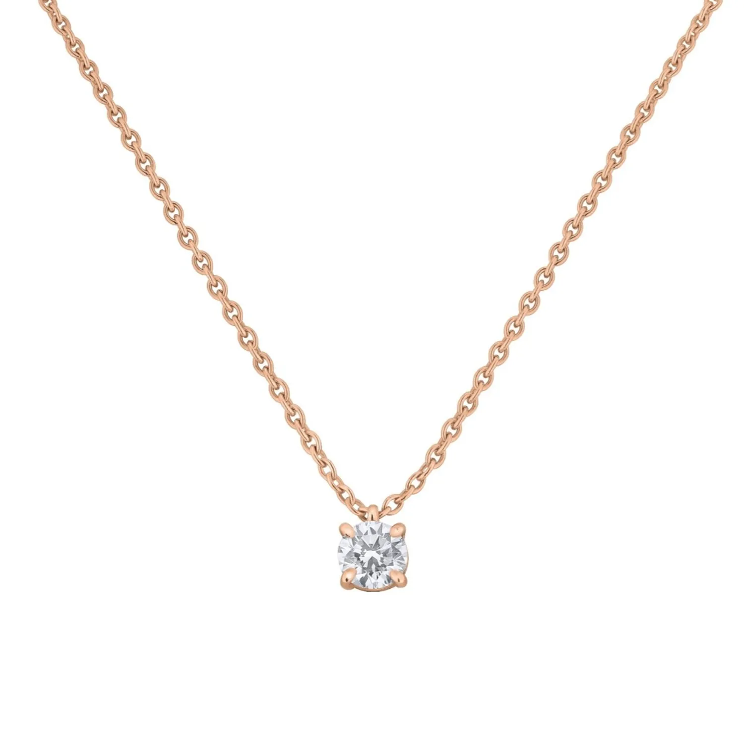 Pendentif en or rose et diamant blanc
