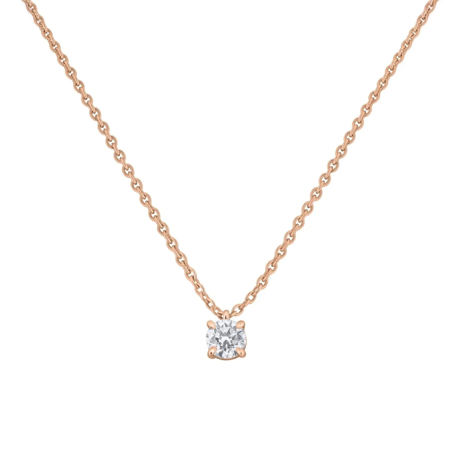 Pendentif en or rose et diamant blanc