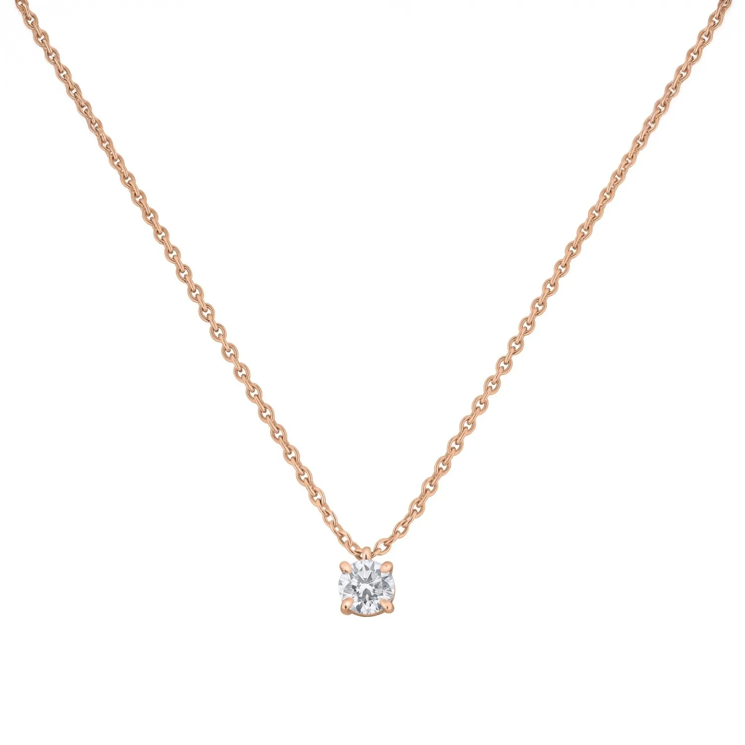 Pendentif en or rose et diamant blanc