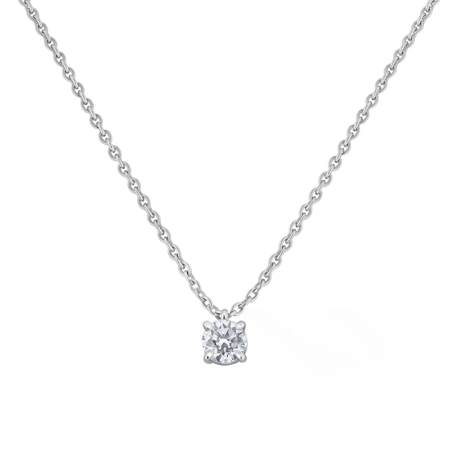 Pendentif en or blanc et diamants blancs - Certificat GIA
