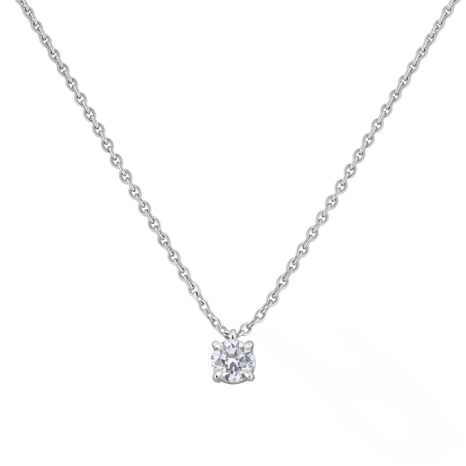Pendentif en or blanc et diamants blancs - Certificat GIA