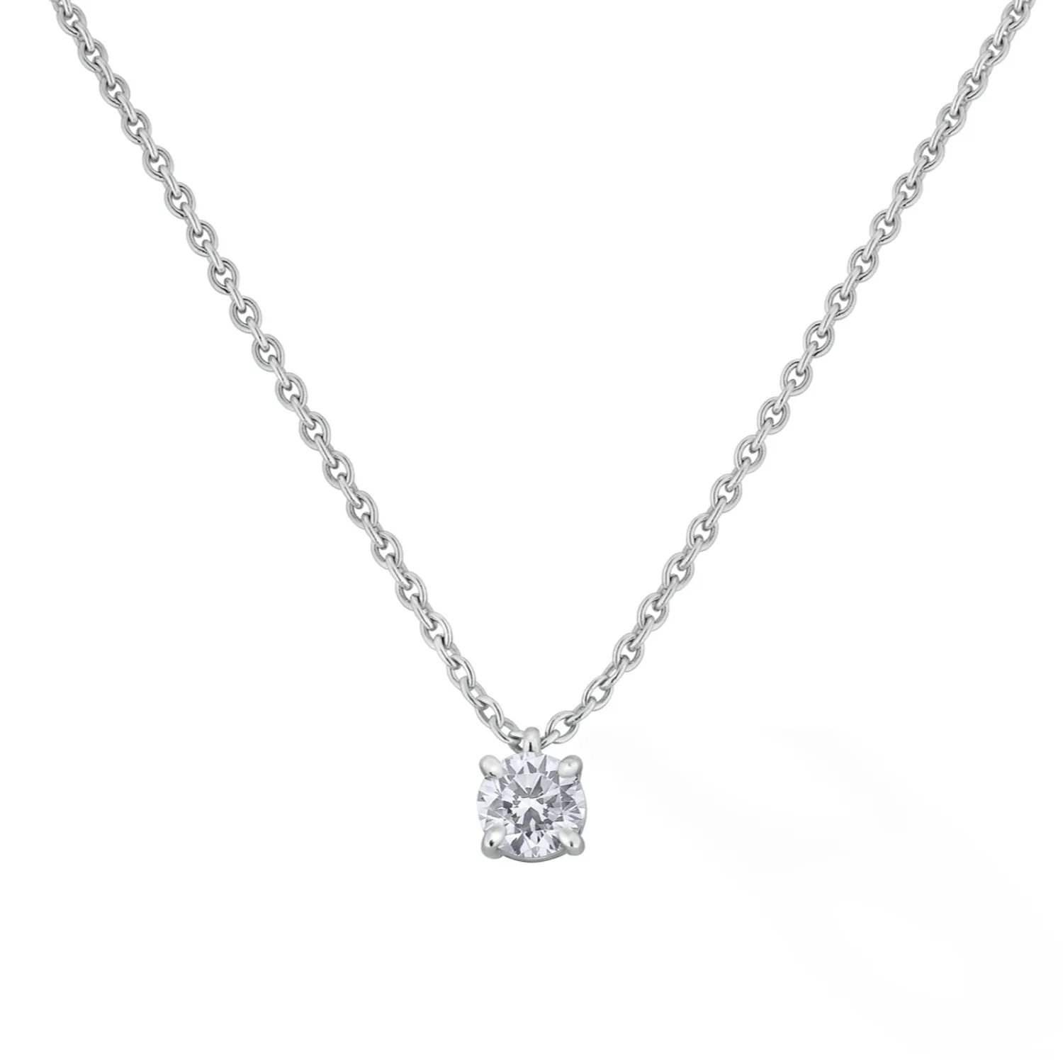 Pendentif en or blanc et diamants blancs - Certificat GIA