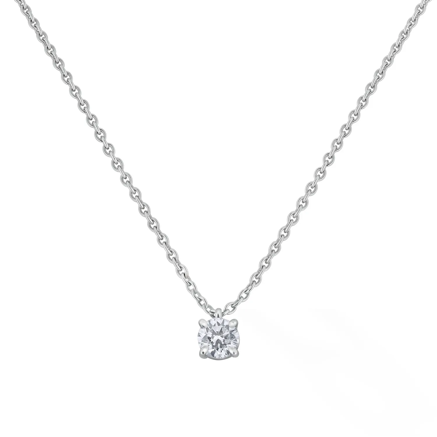 Pendentif en or blanc et diamants blancs - Certificat GIA