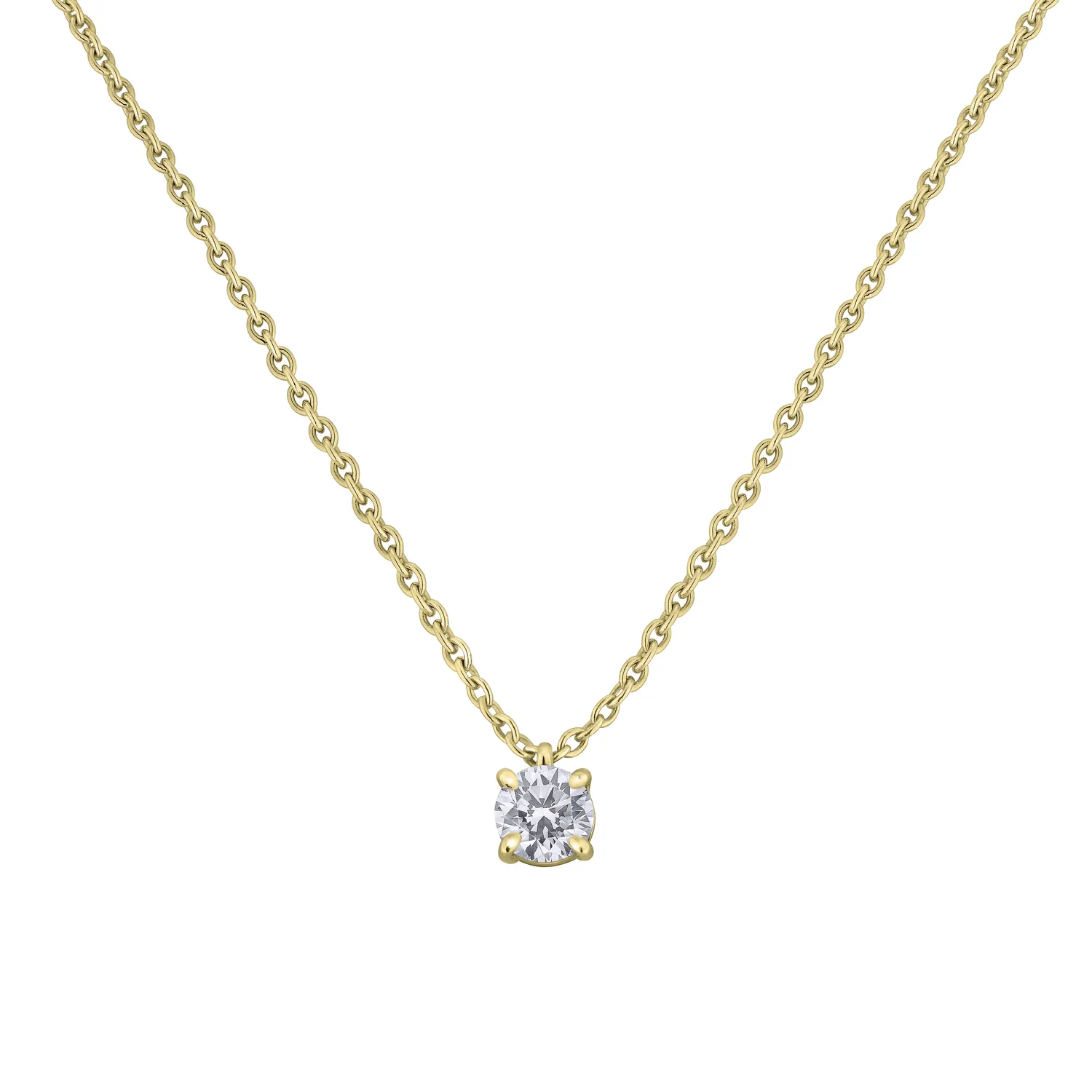 Pendentif en or jaune et diamant blanc - Certificat GIA