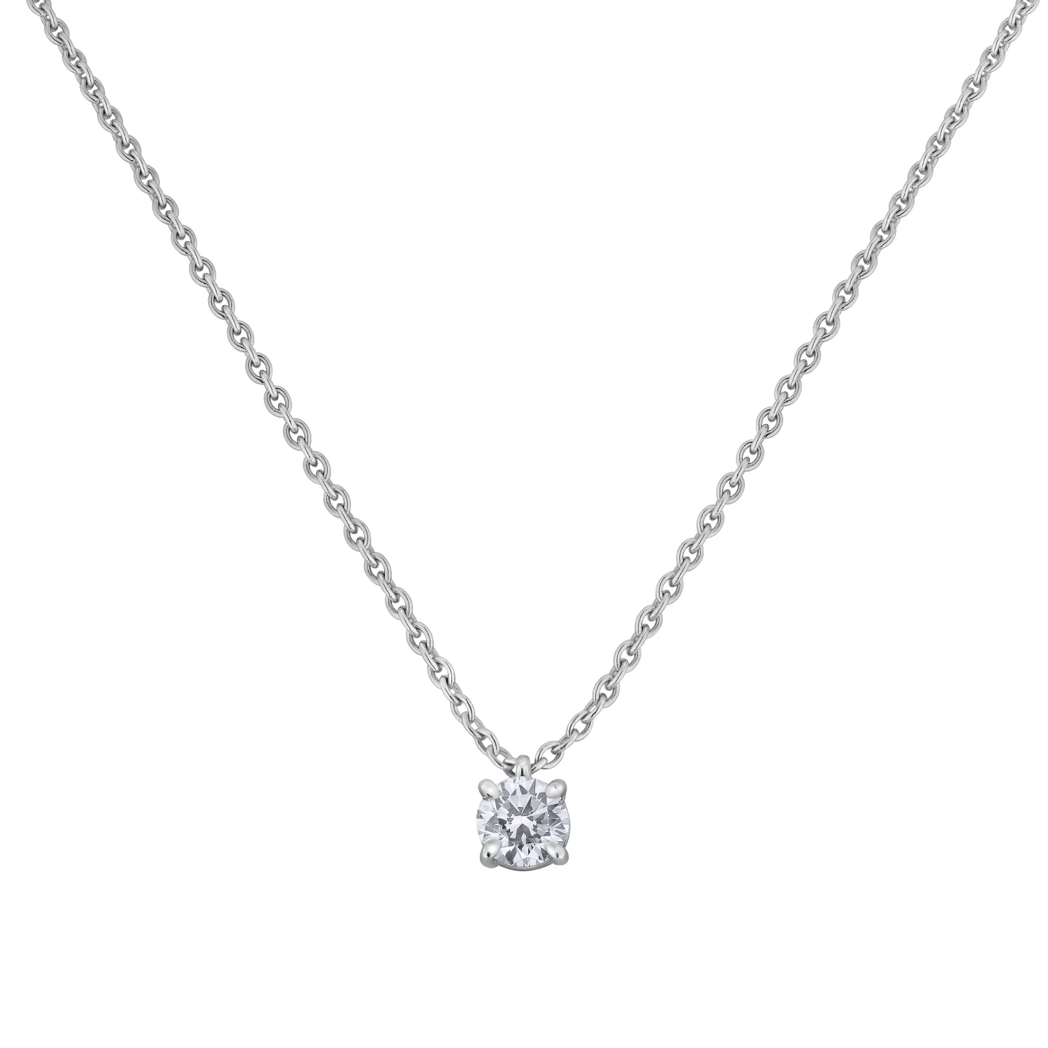 Pendentif en or blanc et diamant blanc - Certificat GIA