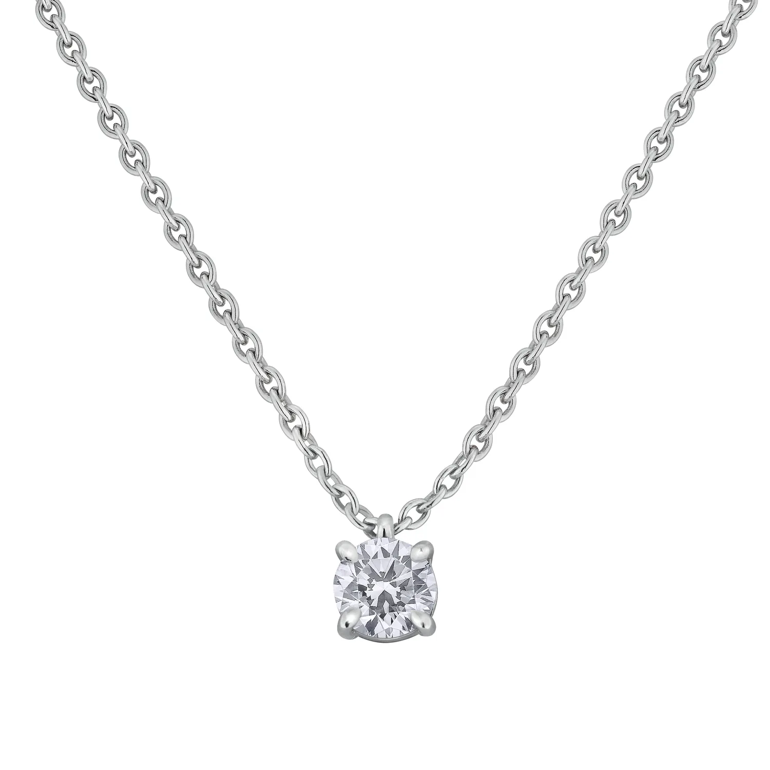 Pendentif en or blanc et diamant blanc