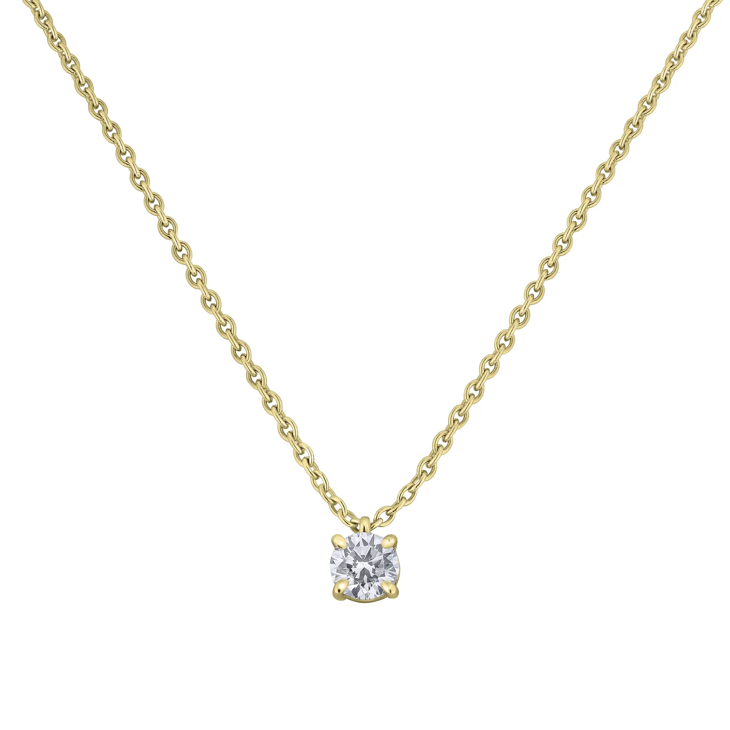 Pendentif en or jaune et diamant blanc - Certificat GIA