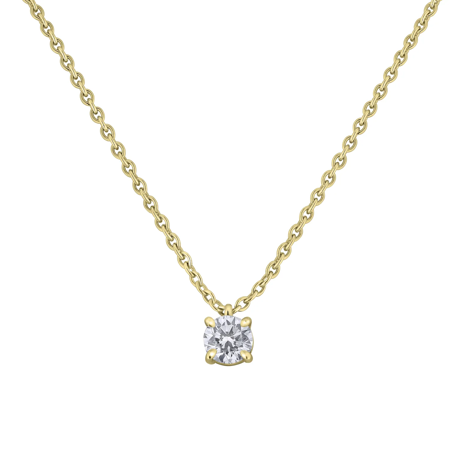 Pendentif en or jaune et diamant blanc - Certificat GIA